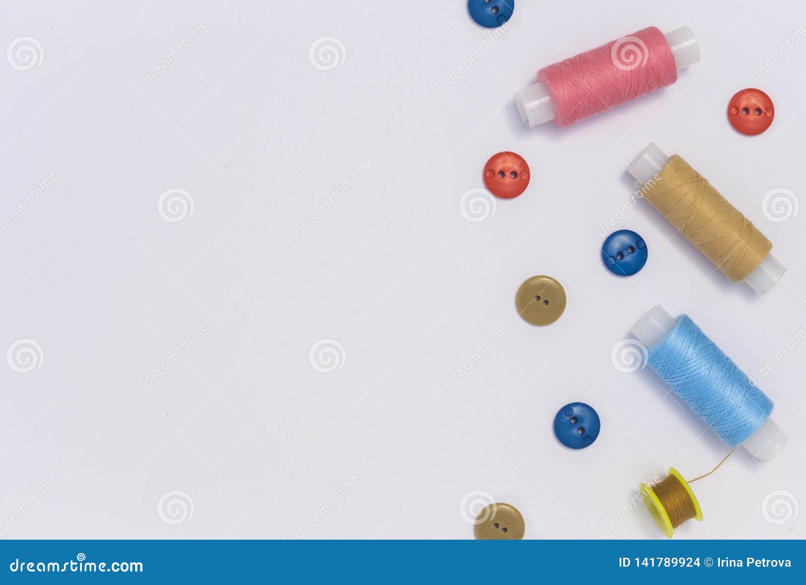 Needlework, Craft, Sewing and Tailoring Concept Box with Thread