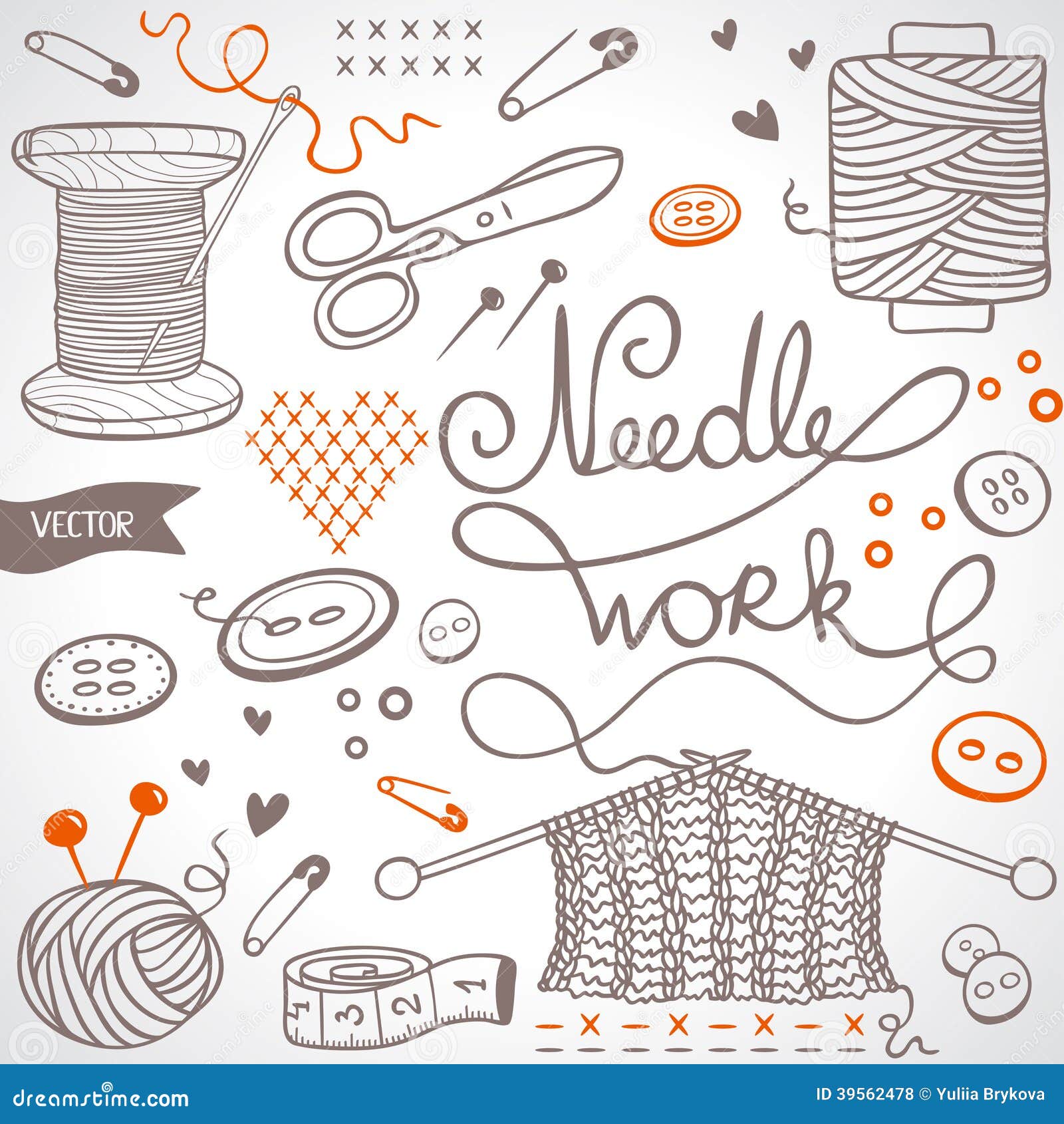 Needlework set stock vector. Illustration of needlework 39562478