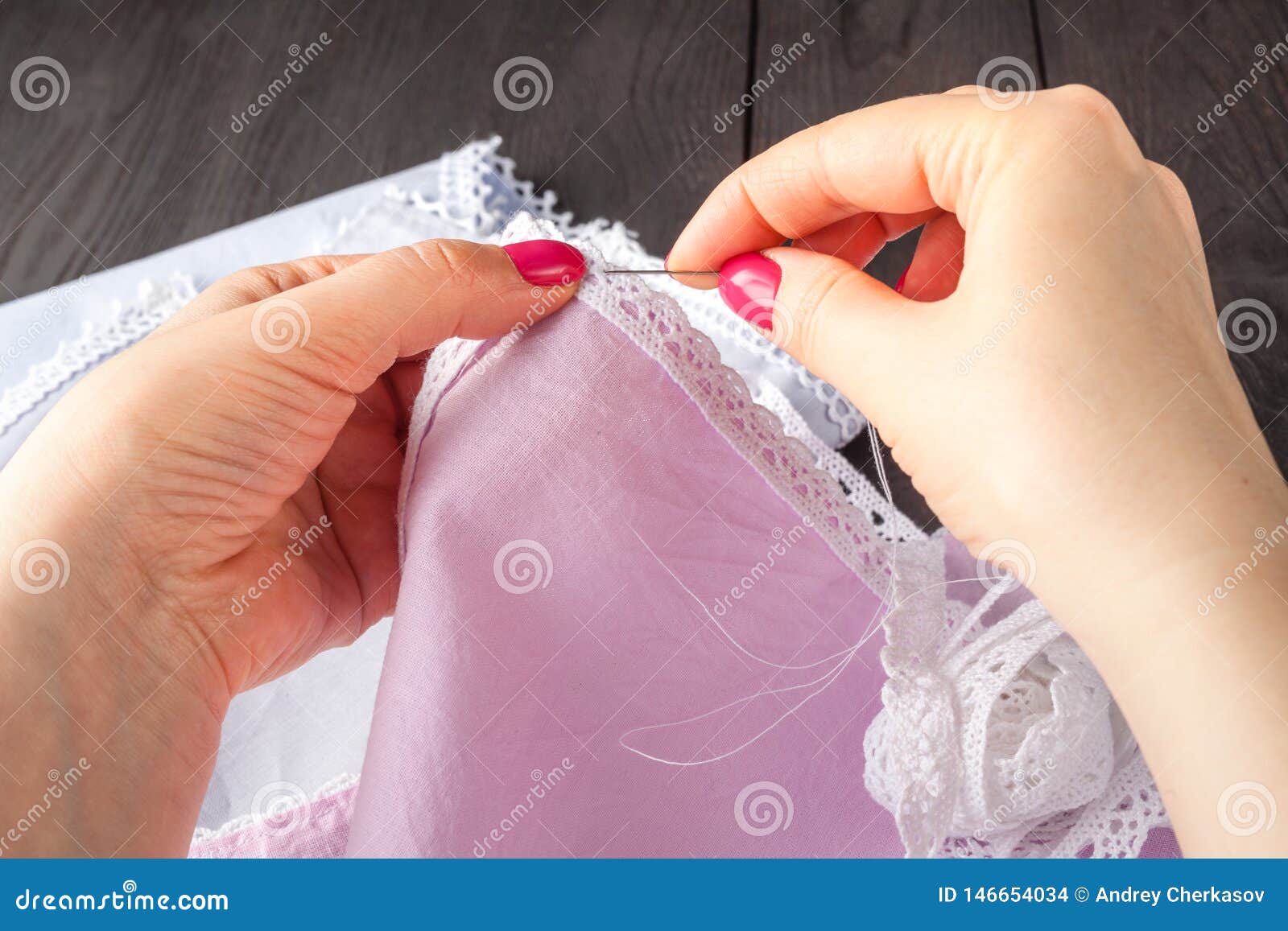 Needlework, Sewing and Tailoring Concept Tailor Woman with Thread in