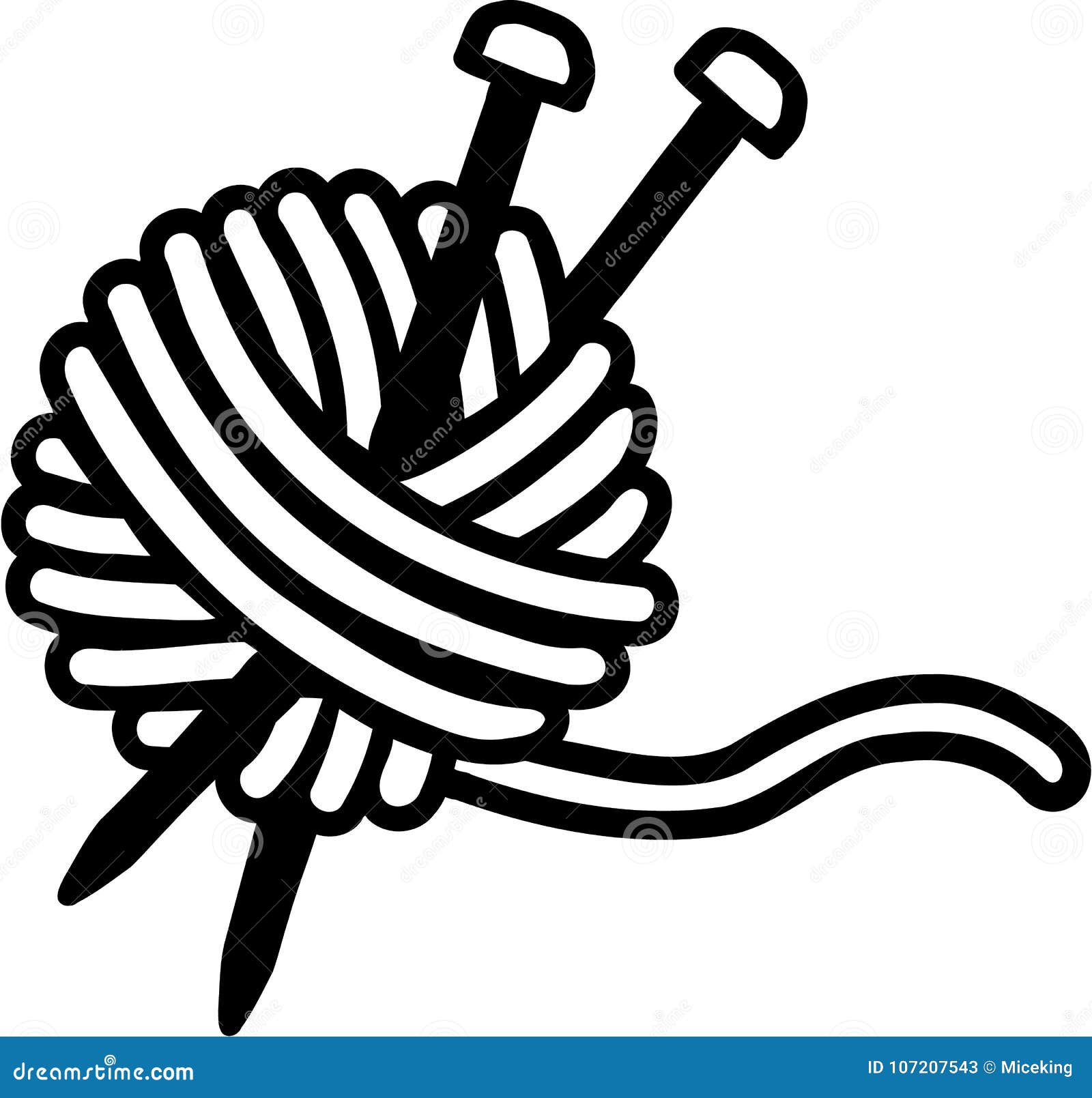 Needleworl De Boule De Laine Illustration de Vecteur Illustration du