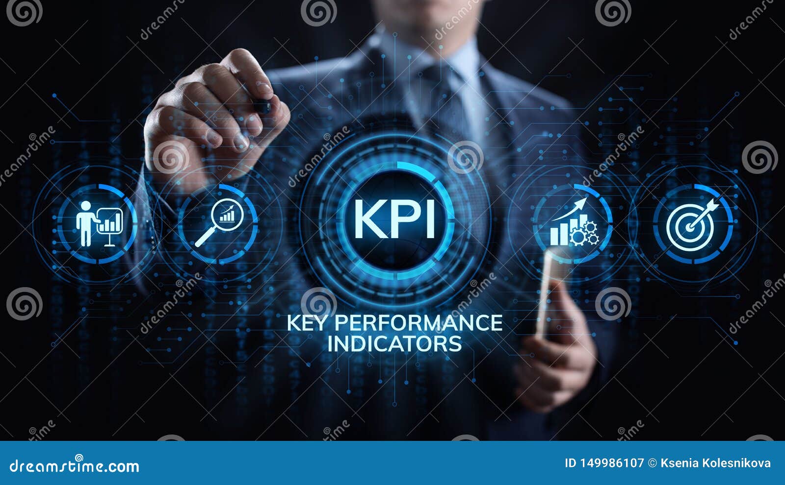 Neg Cio Do Indicador De Desempenho Chave De KPI E Conceito Industrial Da An Lise Na Tela