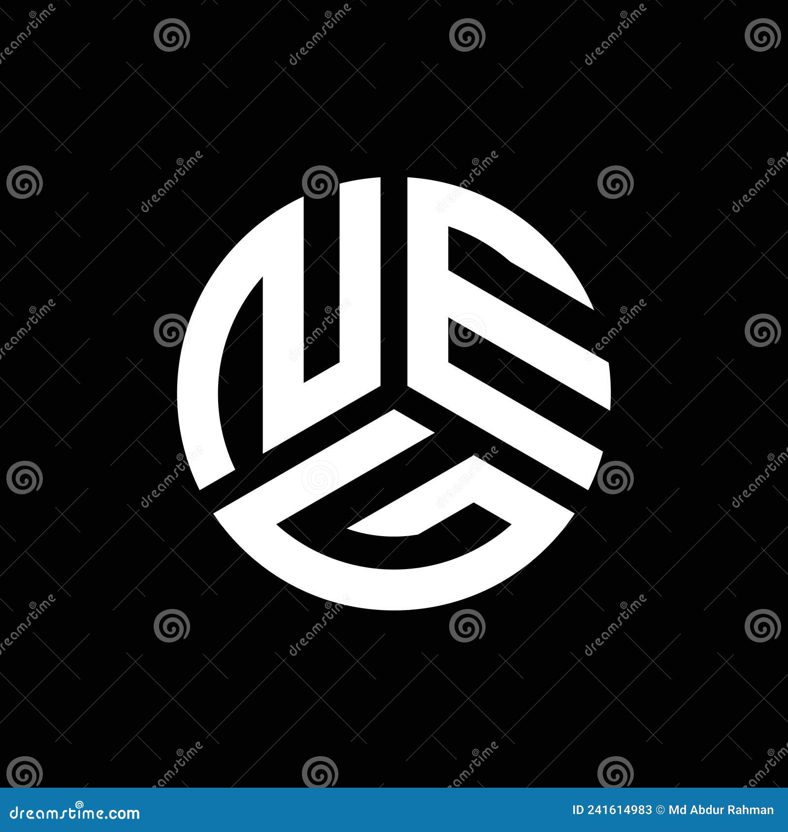 neg letter logo  on black background. neg creative initials letter logo concept. neg letter 