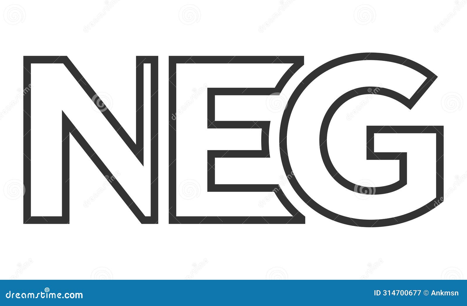 neg logo  template with strong and modern bold text. initial based  logotype featuring simple and minimal typography.