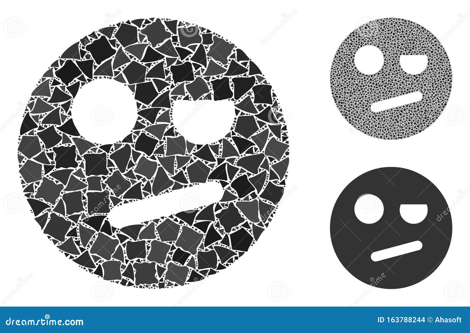 negation smiley mosaic icon of rough pieces