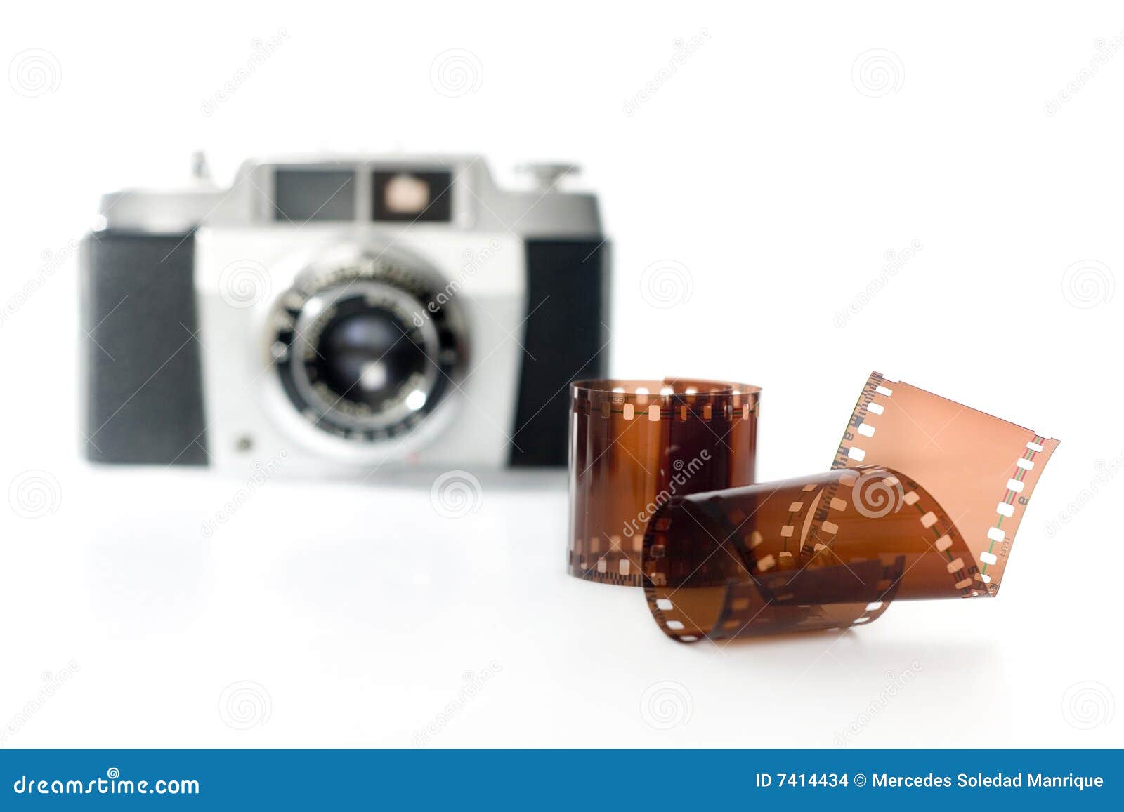Negative film and camera stock photo. Image of lens, horizontal 7414434