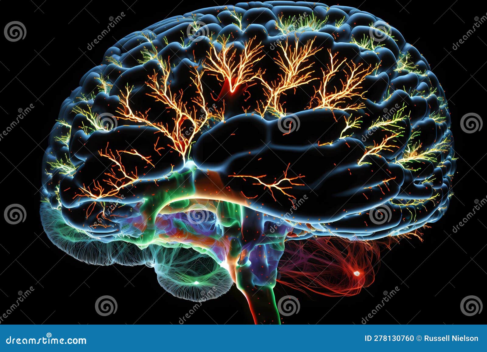 Highlighted thalamus stock illustration cartoondealer 30723523