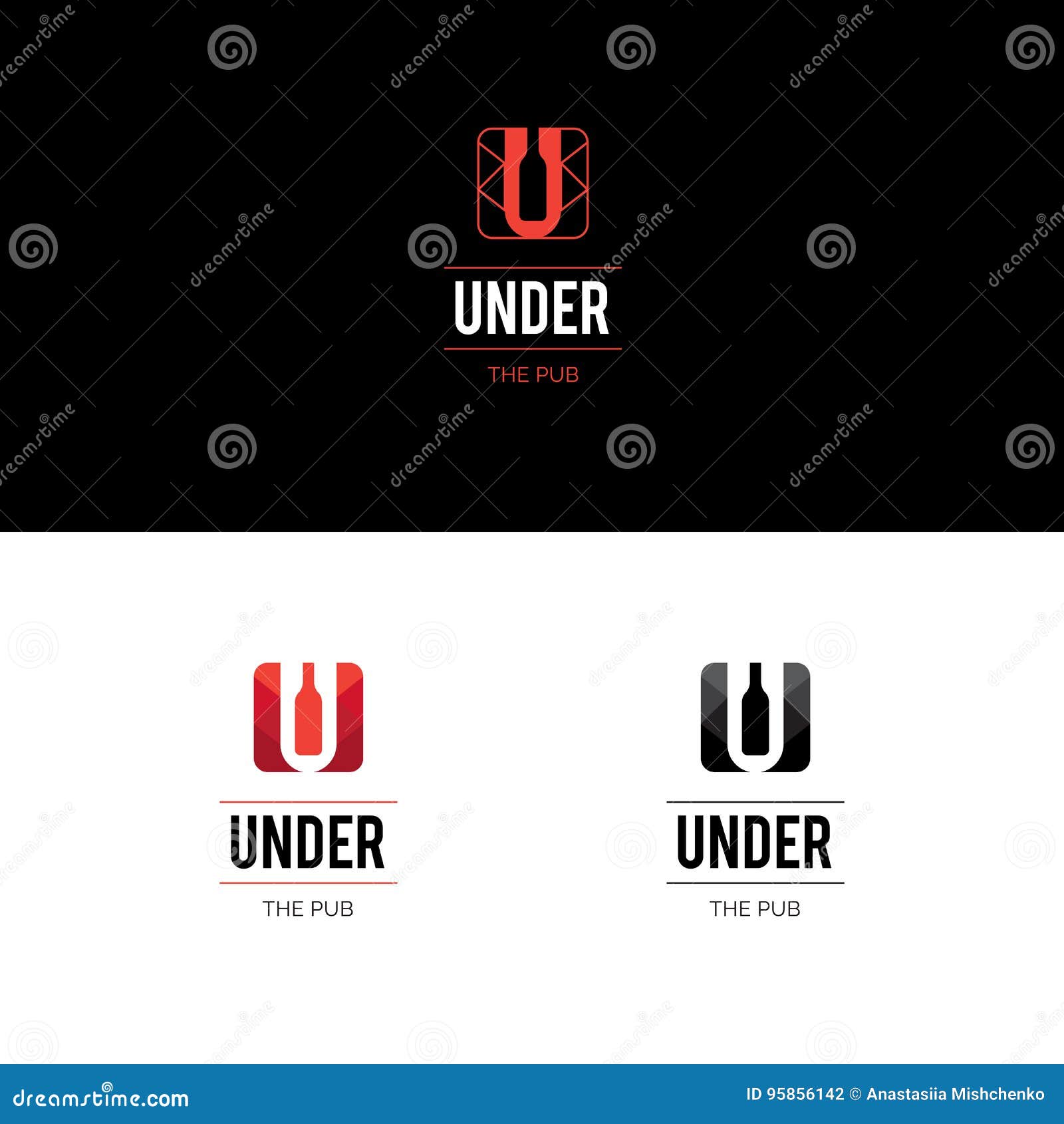 Negative Space Logo With U Letter And Bottle Stock Vector Illustration Of Sign Beverage