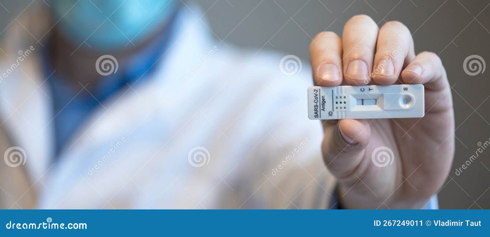 Negative Test Result by Using Rapid Test Device for COVID19 Stock