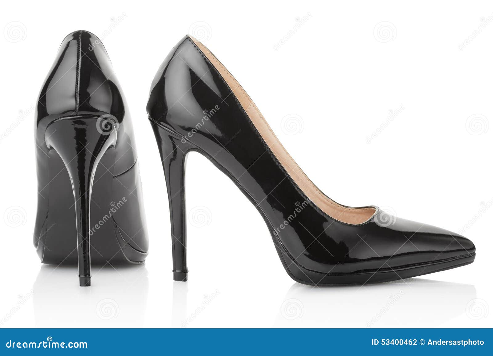 Negro, Zapatos Del Tacón Alto Para La Mujer Foto de archivo - Imagen de  zapatos, lateral: 53400462