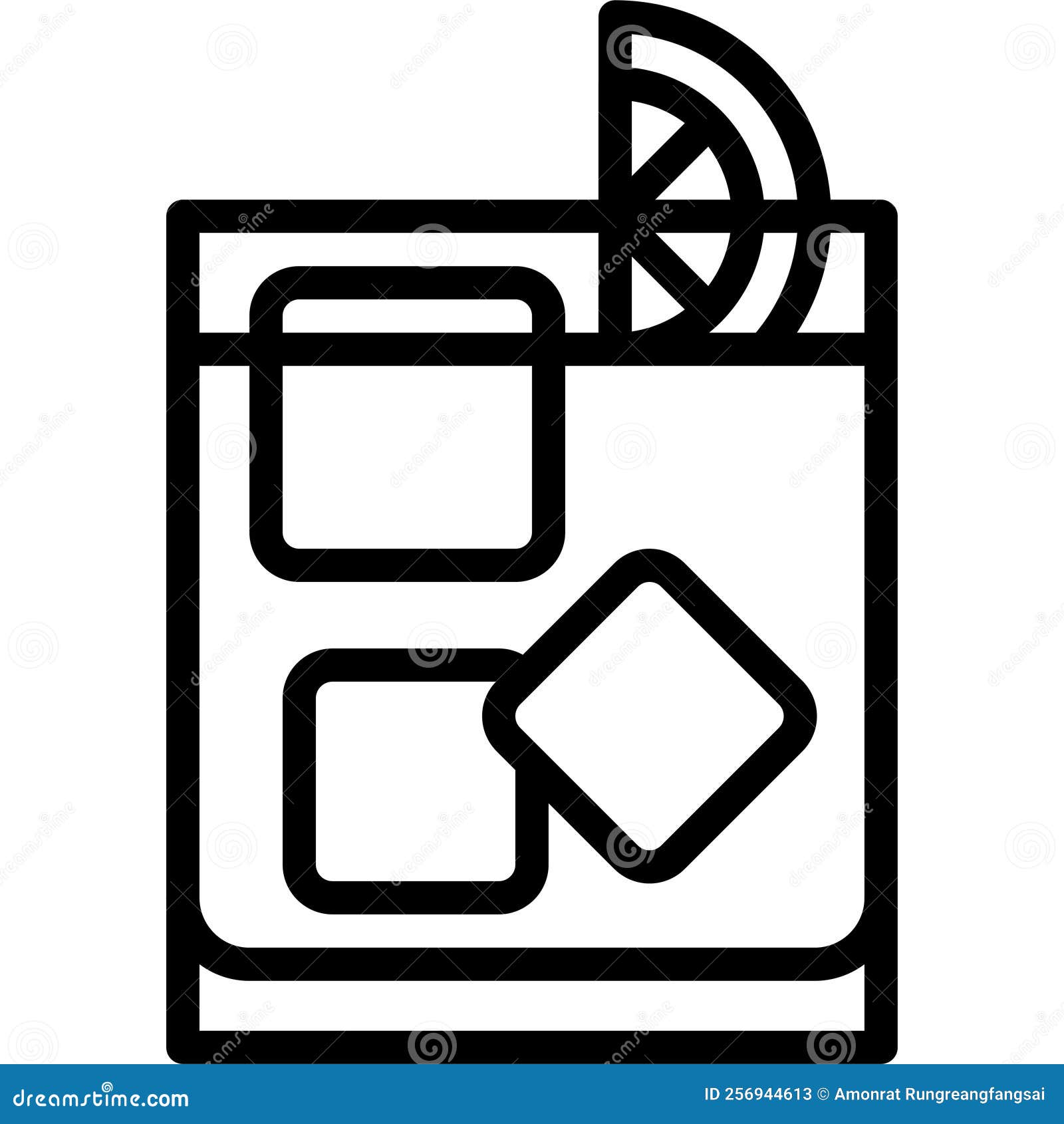 Negroni Cocktail Icon, Alcoholic Mixed Drink Vector Stock Vector