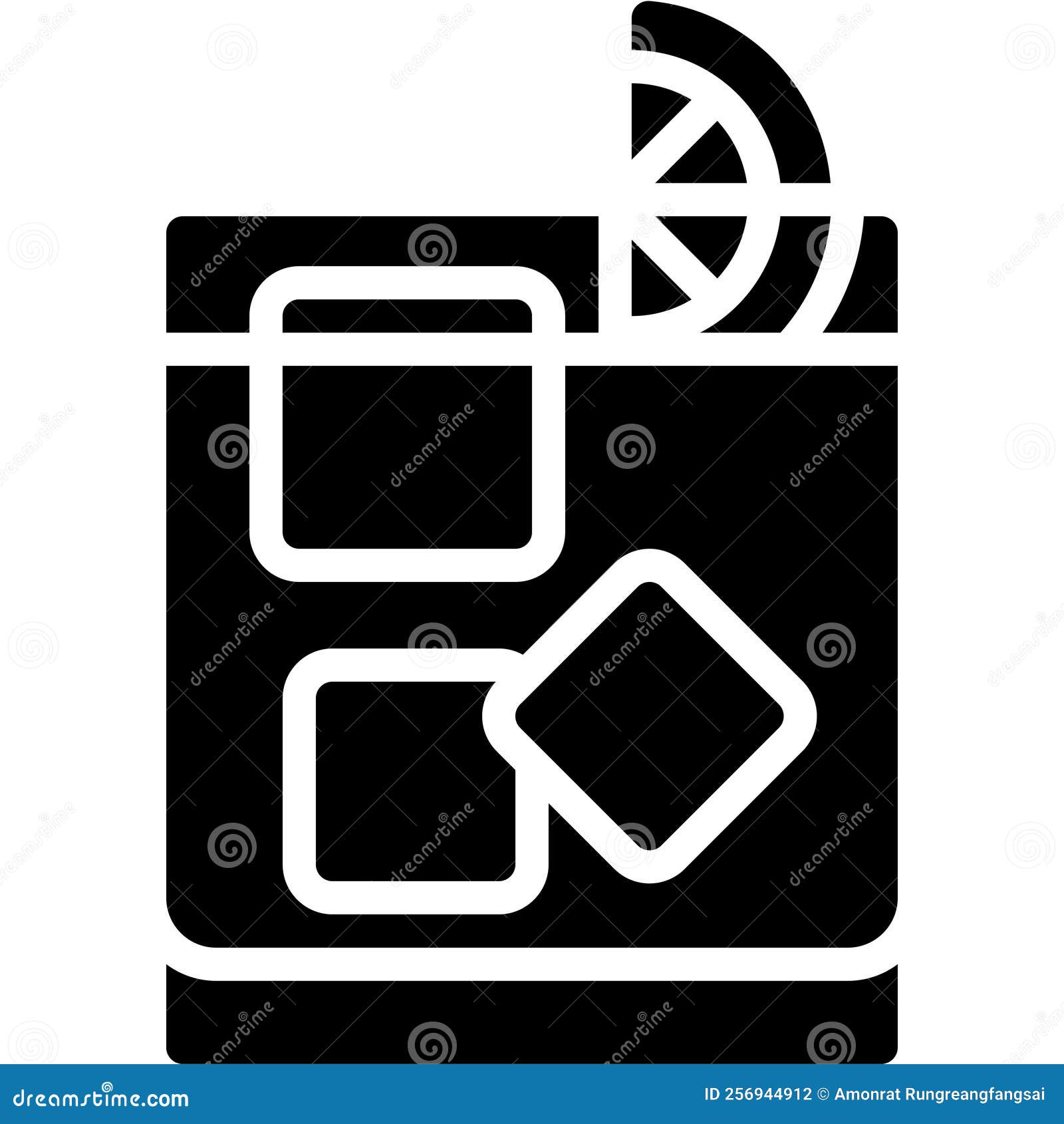 Negroni Cocktail Icon, Alcoholic Mixed Drink Vector Stock Vector