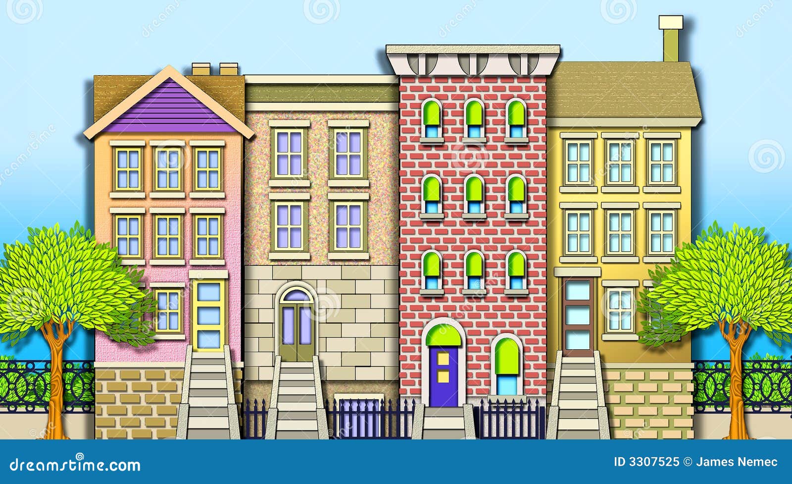 neighborhood row houses