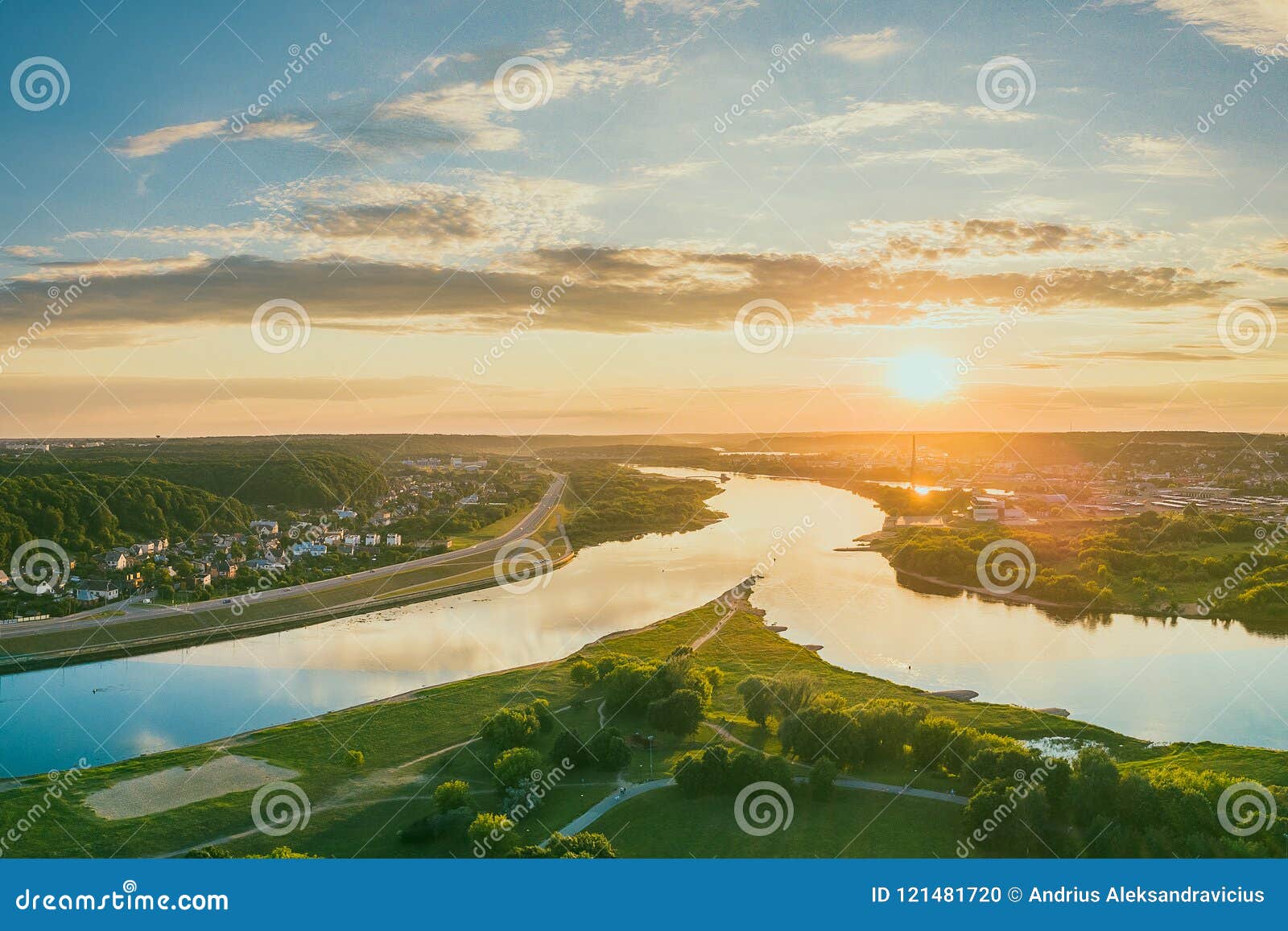 neman and neris confluence, kaunas, lithuania