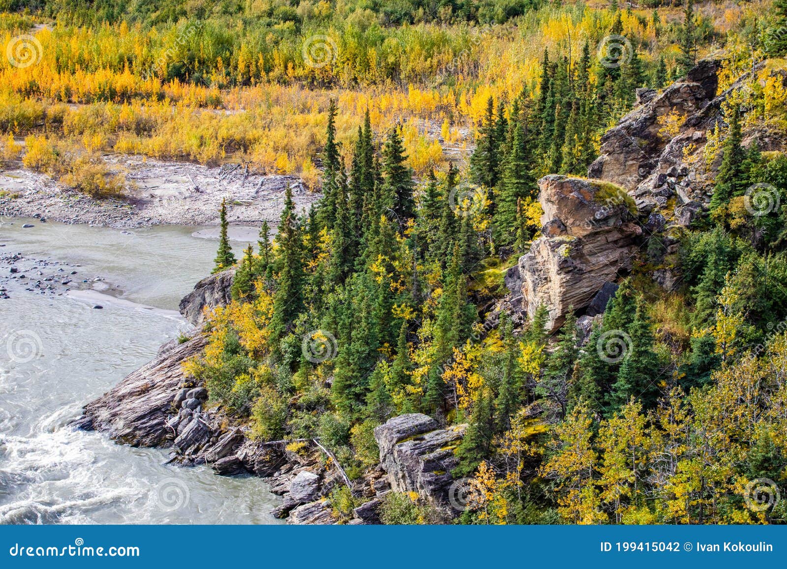 Nenana River Valley Aerial View in Alaska Stock Photo Image of