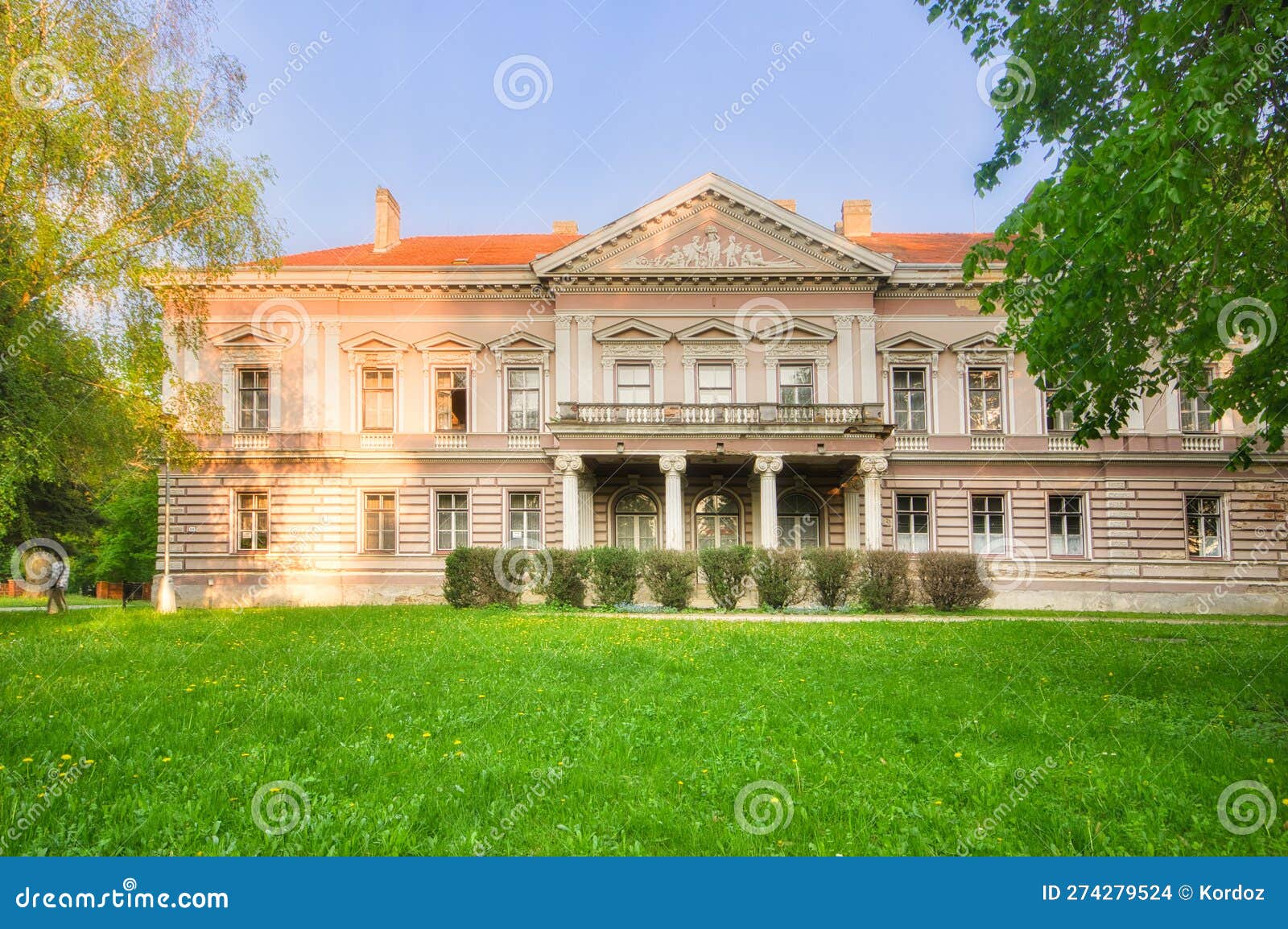 neo clasicist manor house in the park in nova ves nad zitavou village