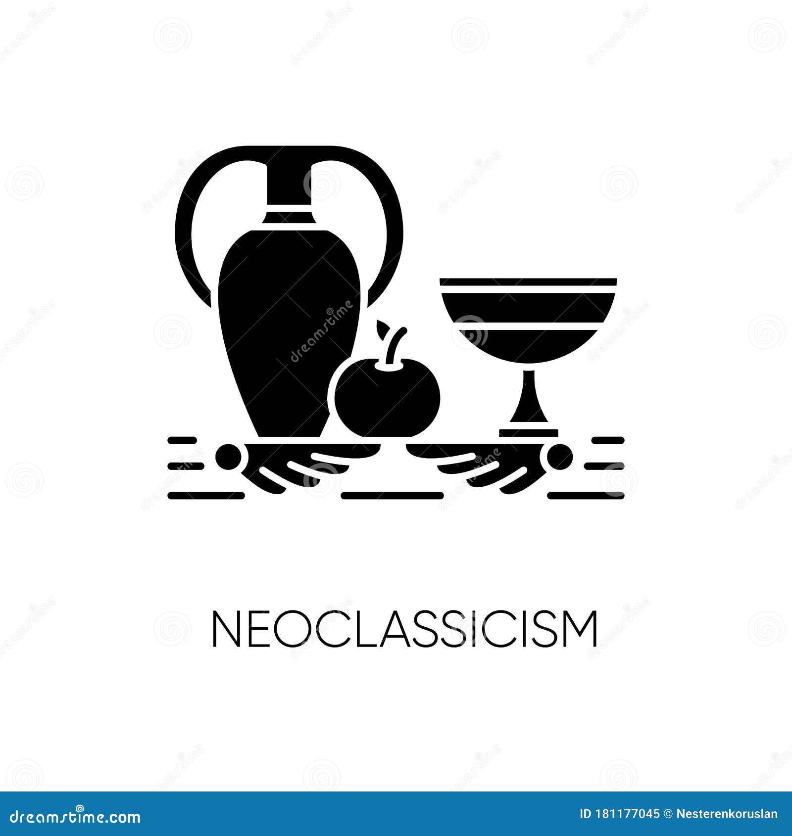 neoclassicism black glyph icon