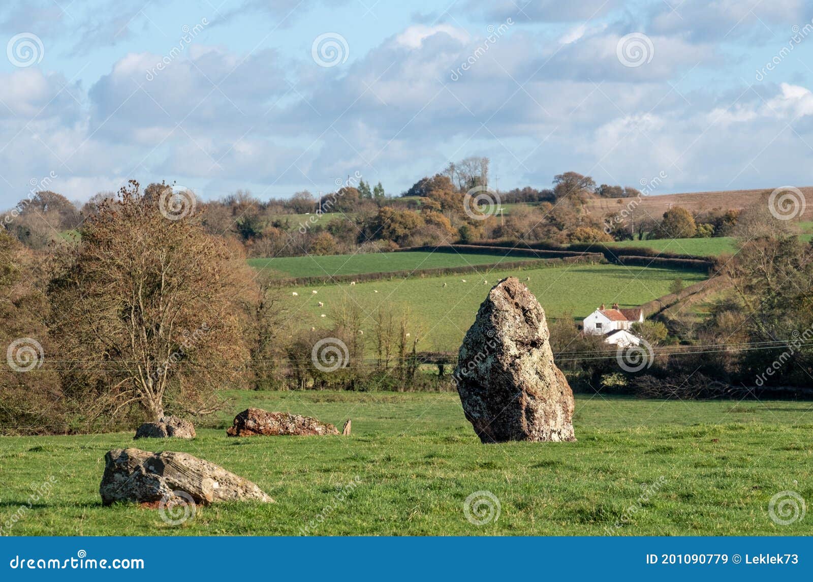 neolithic stone circle at stanton drew, near bristol in somerset uk. these stones are part of the great circle.