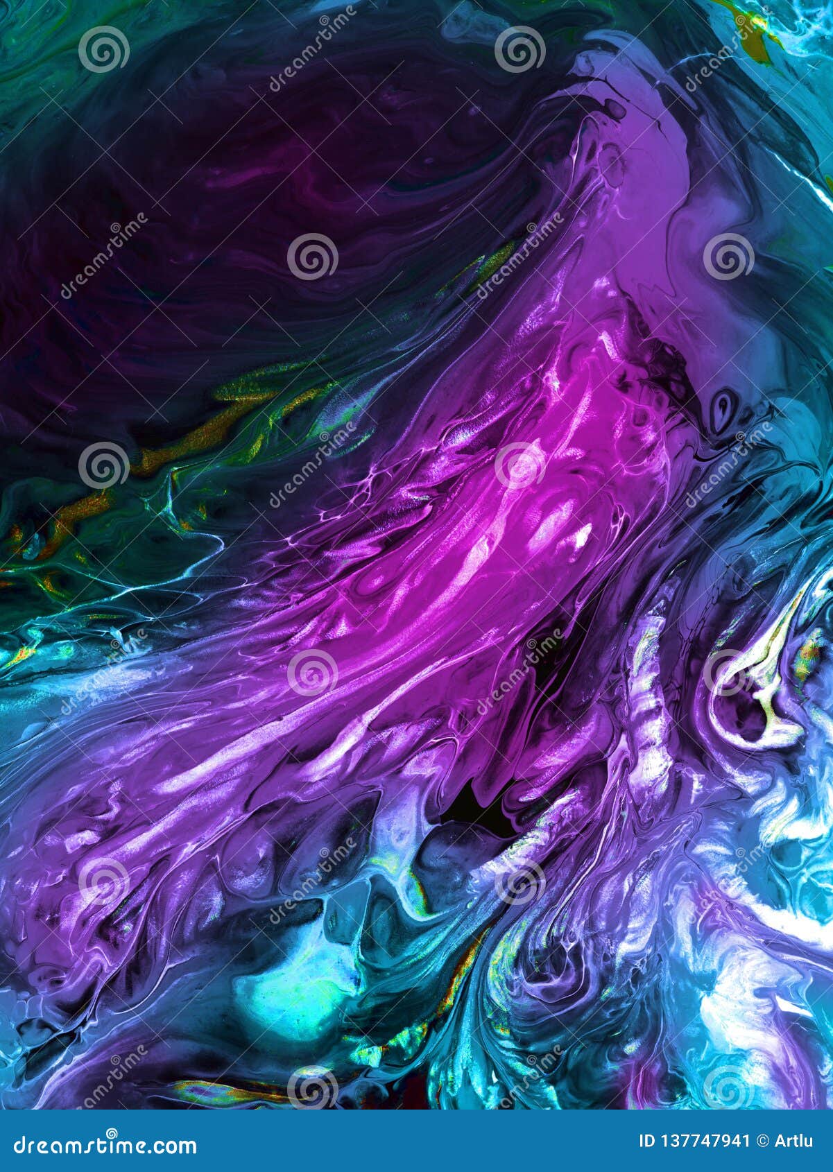 Neon Abstract Hand Painted Background, Marble Texture Stock Illustration Illustration of flow