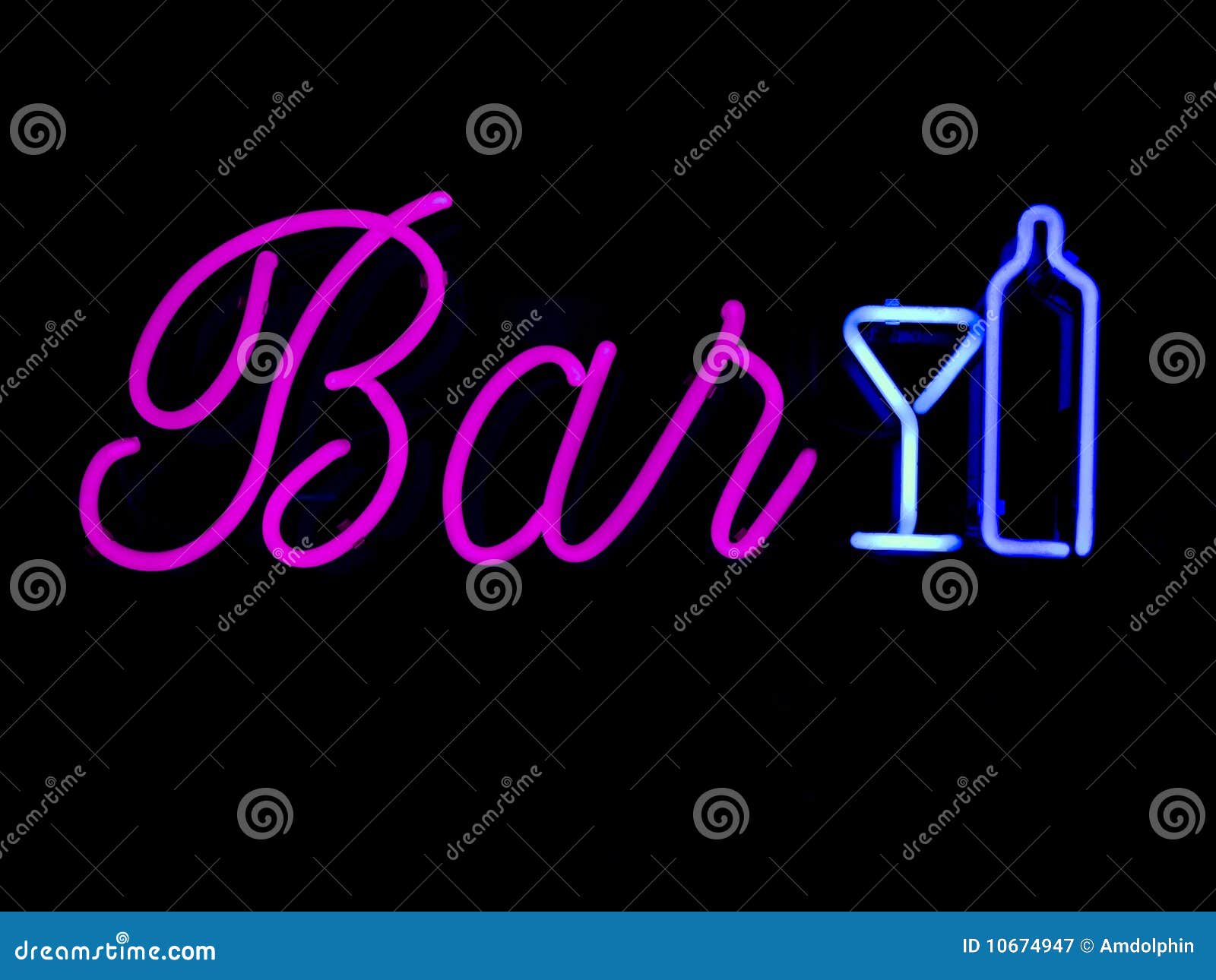 Néon Bar Sign Image de l'éditeur. Image de service, vibrant