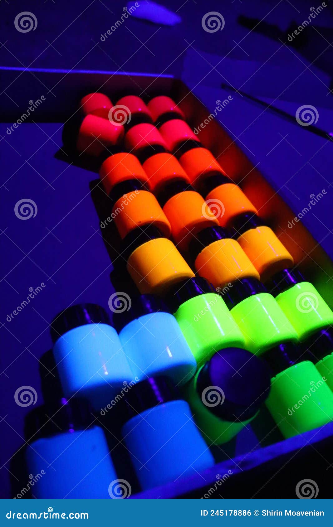 Neon Black Light Colors for Neon Art and Painting Stock Photo Image