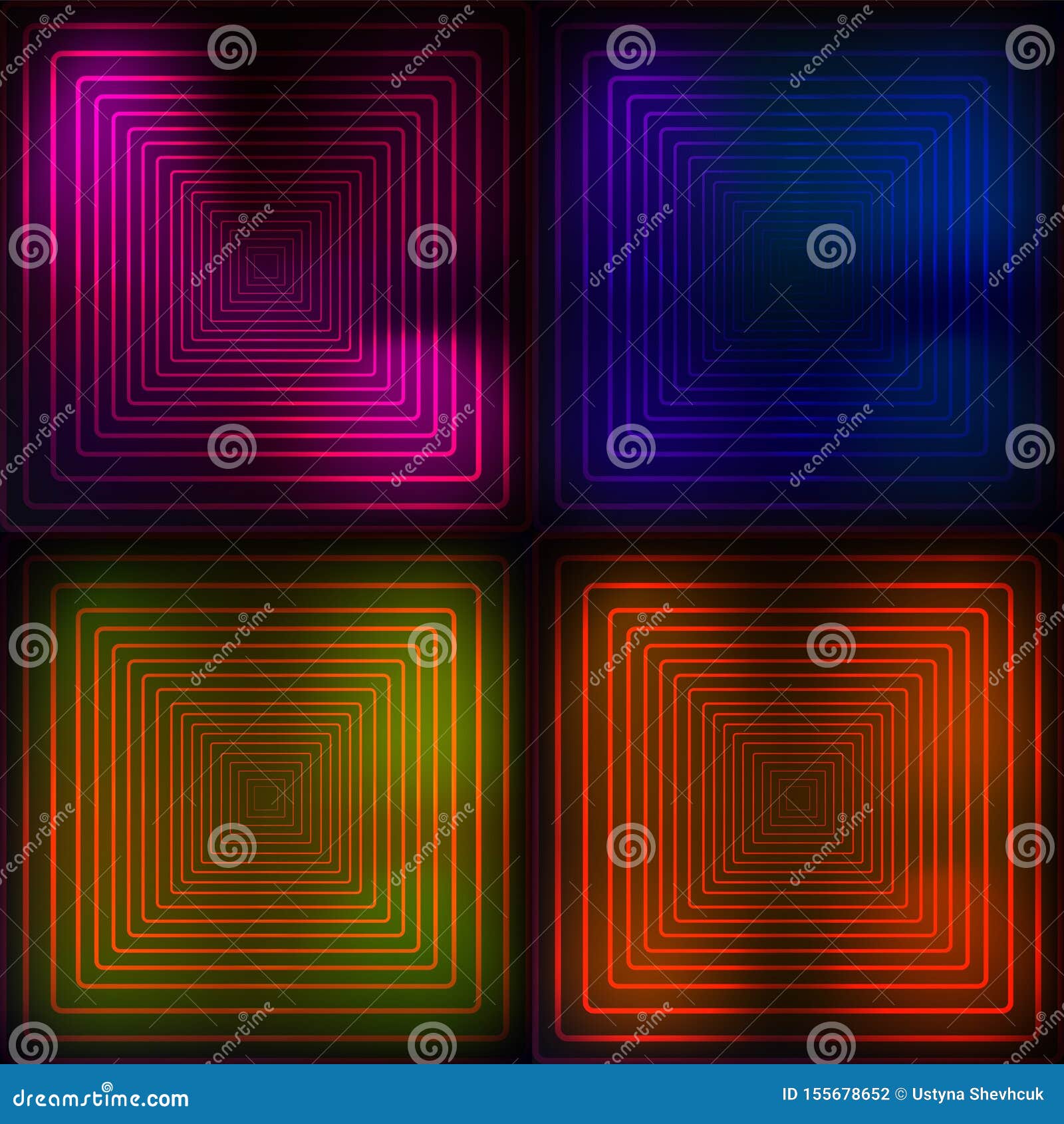 Neon Blue, Orange, Pink, Yelllow Geometric Background. Abstract ...