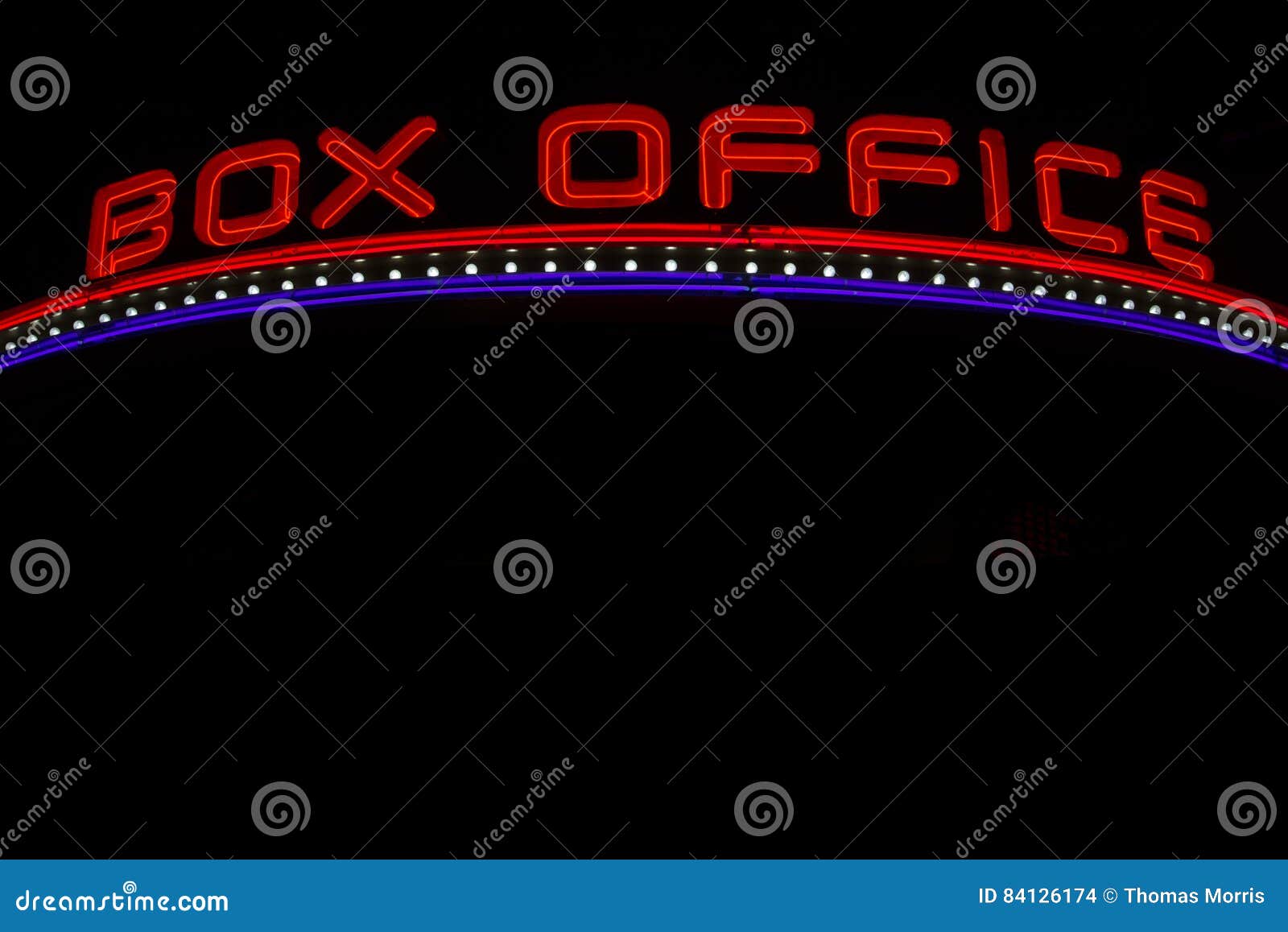 Neon Box Office Sign stock photo. Image of tickets, glow 84126174