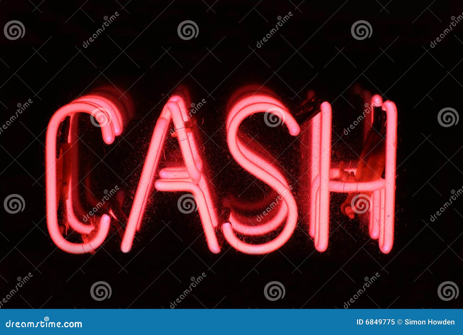 Neon Cash Sign stock image. Image of color, type, advertising 6849775