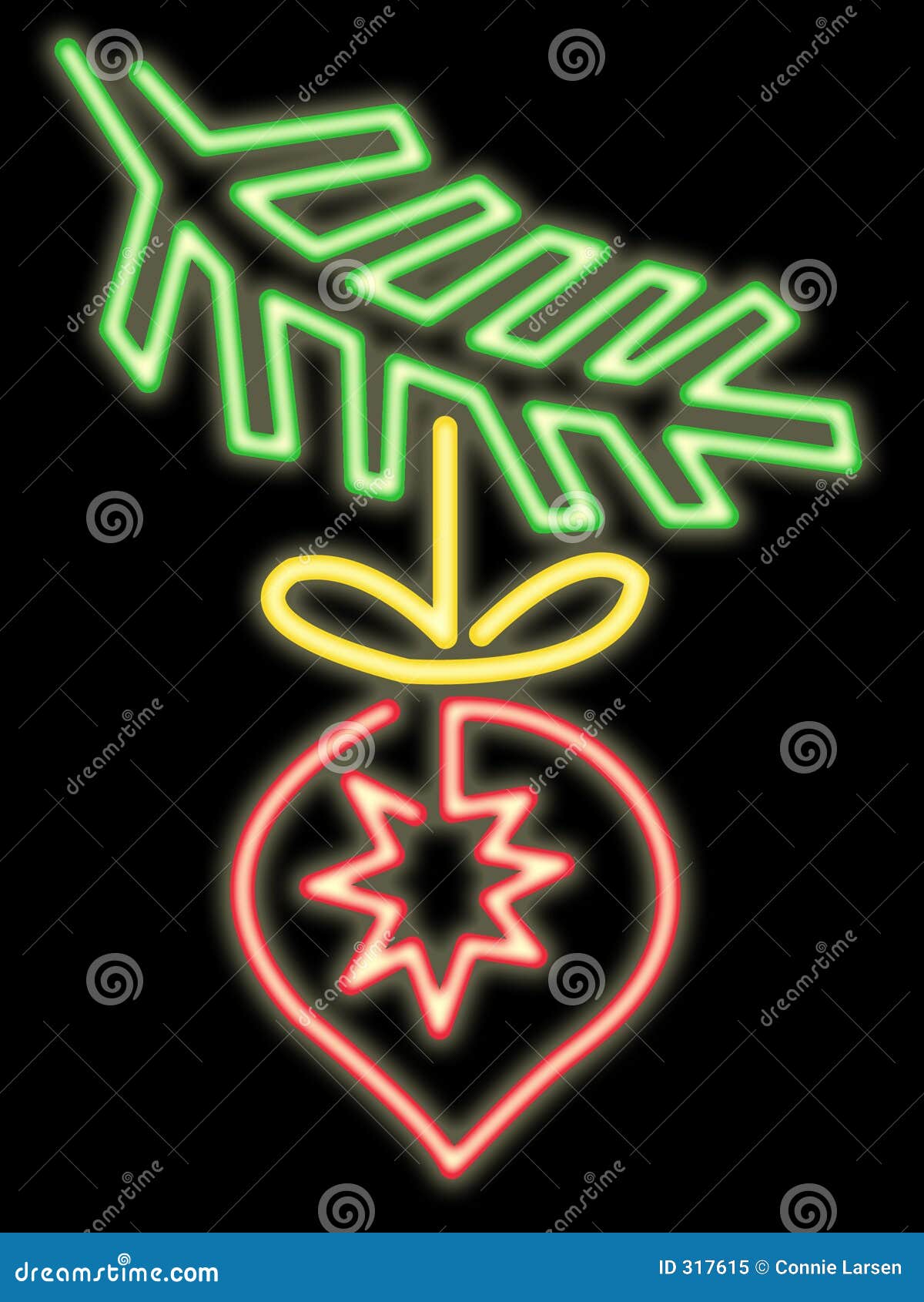 Neon Christmas Ornament Royalty Free Stock Photo Image 317615