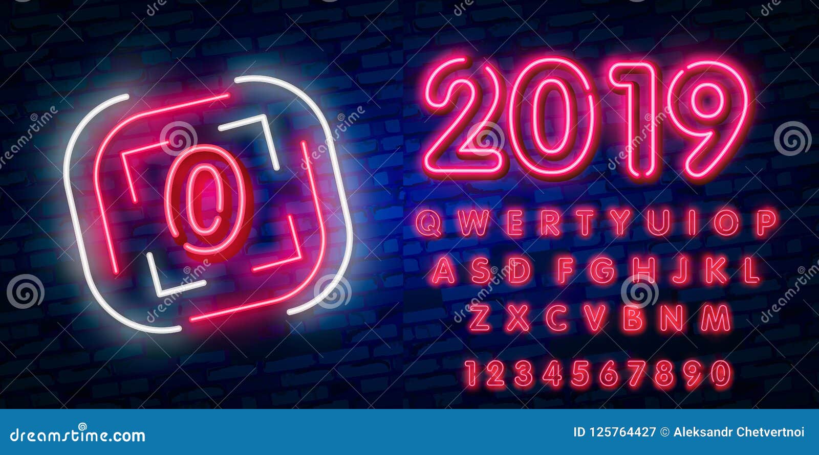 Neon City Font Sign Number 0, Signboard Zero Template Neon ...