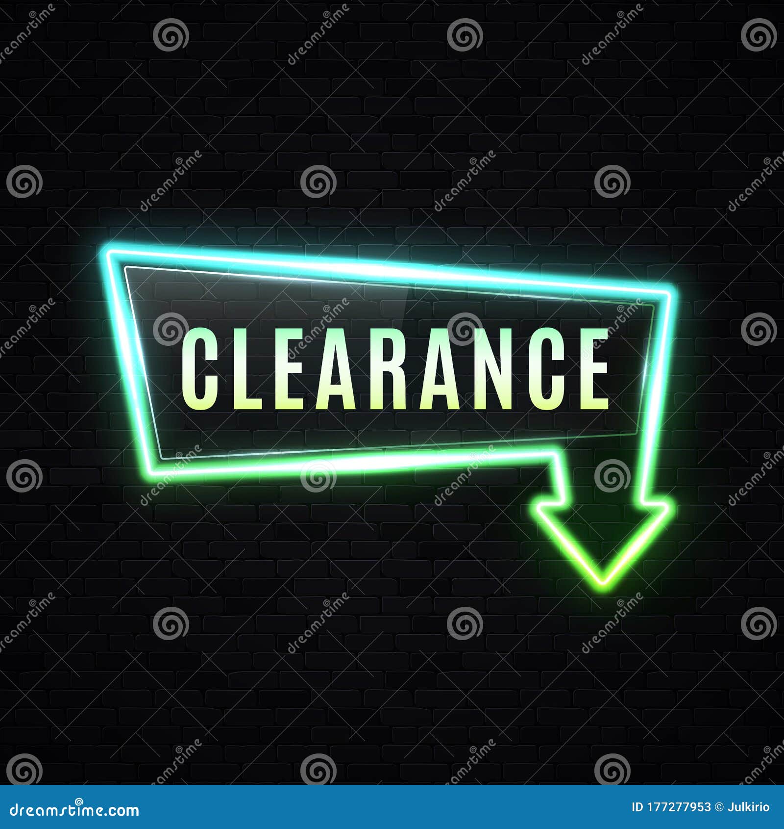 neon clearance sale sign. discount banner.