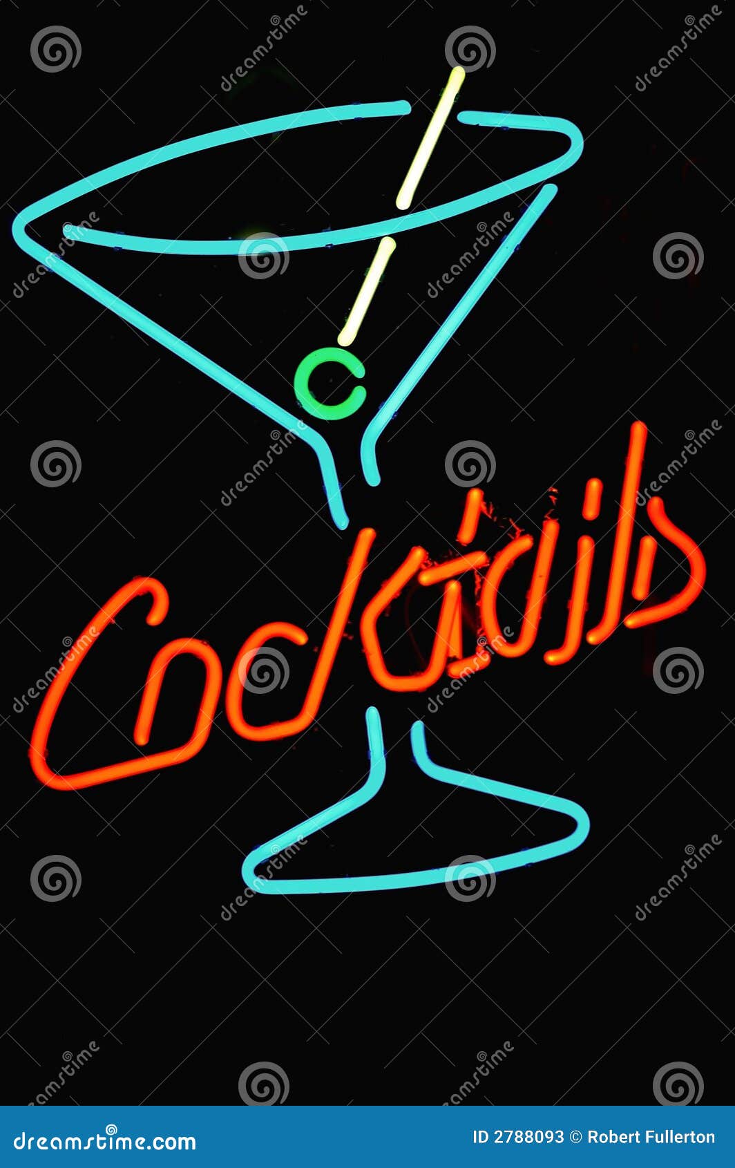 Signe de cocktail néon Image de l'éditeur. Image de cocktails