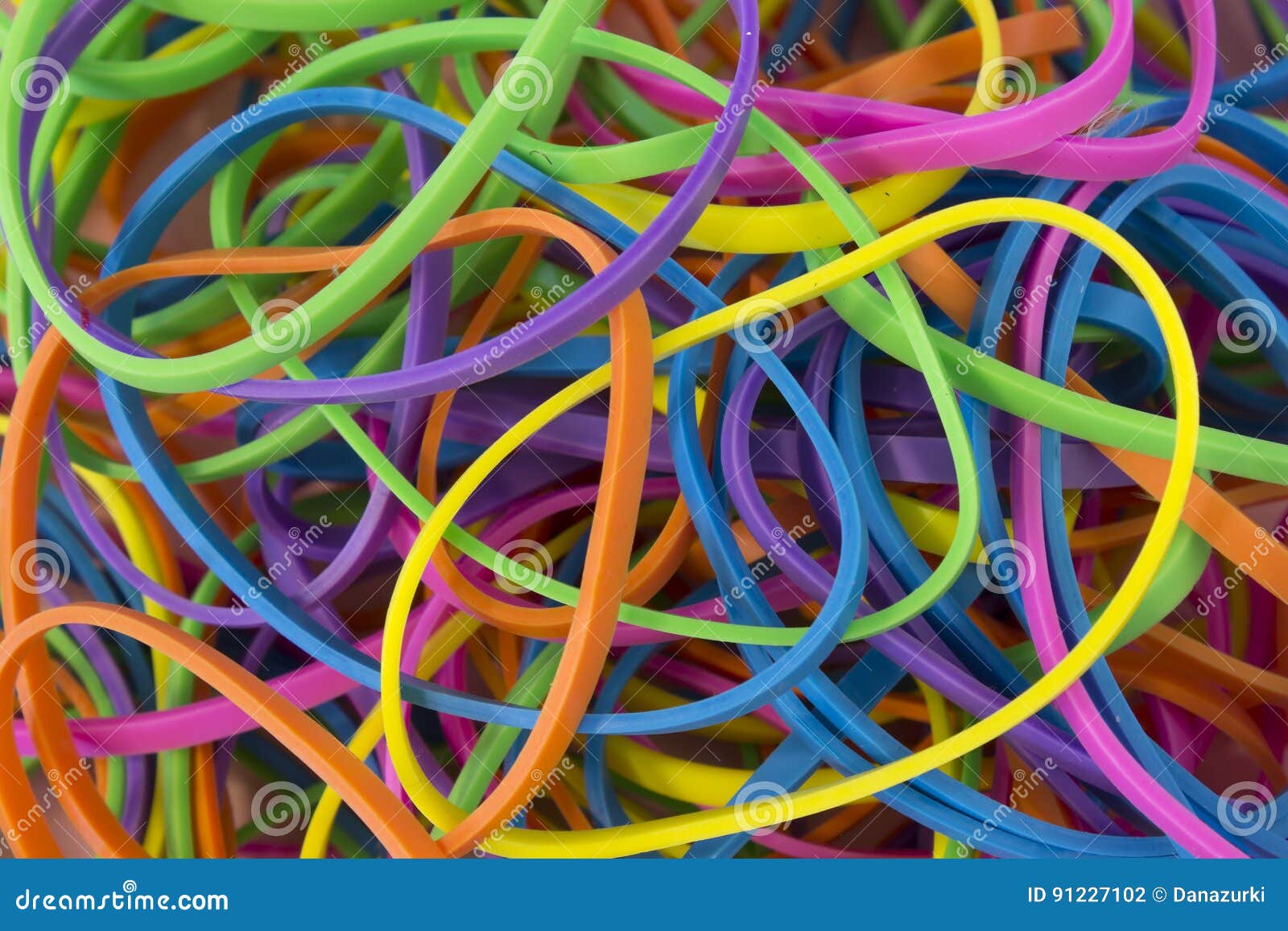 Neon Colored Elastic Rubber Bands Stock Photo - Image of heap, bands:  91227102