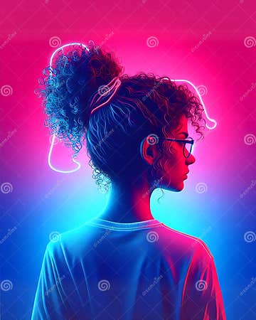 Neon Cyber Aesthetic: the Future of Digital Art Stock Illustration