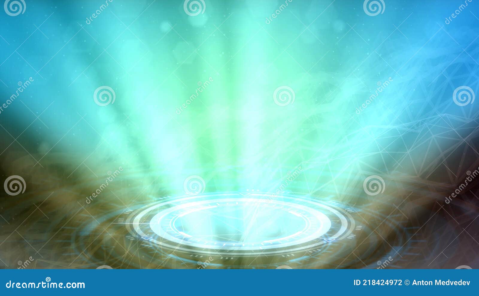 Neon Cyberpunk Portal Background, Cg Abstract 3D Rendering Stock