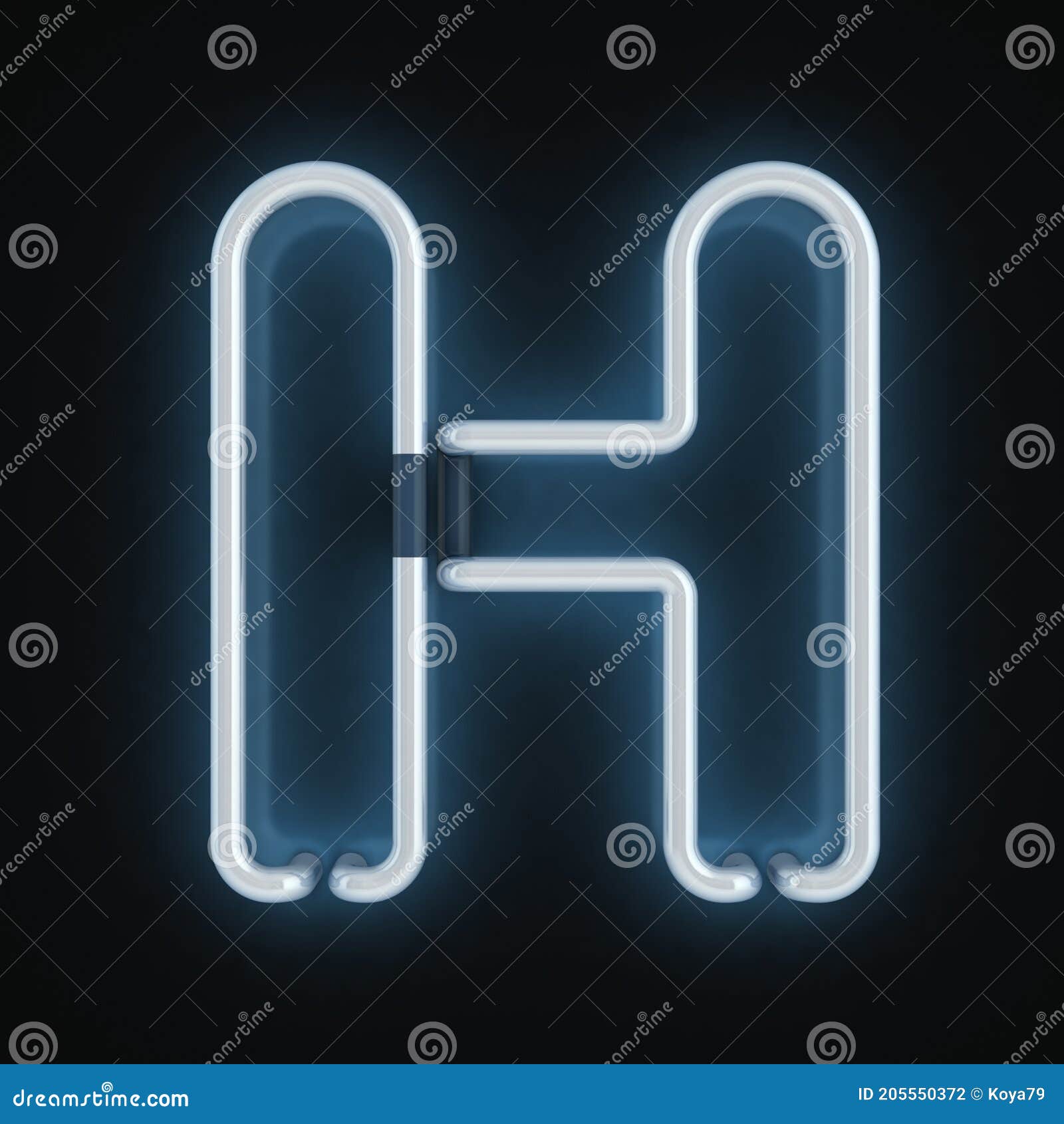 Neon 3d font letter H stock illustration. Illustration of abstract ...