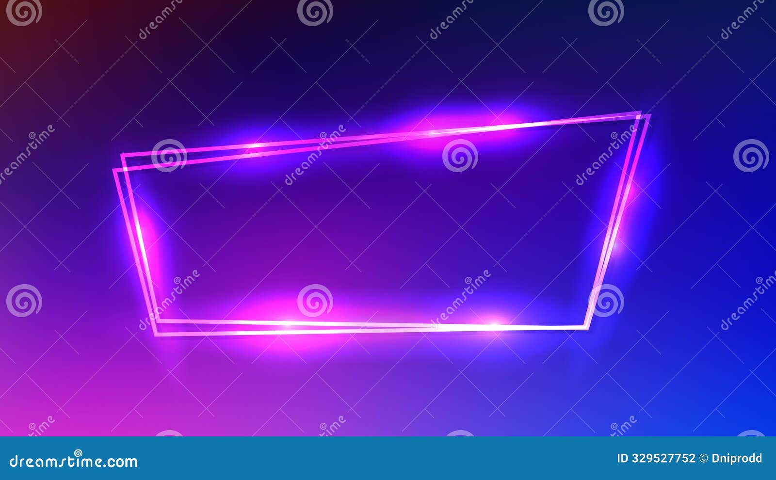 neon double frame with shining effects