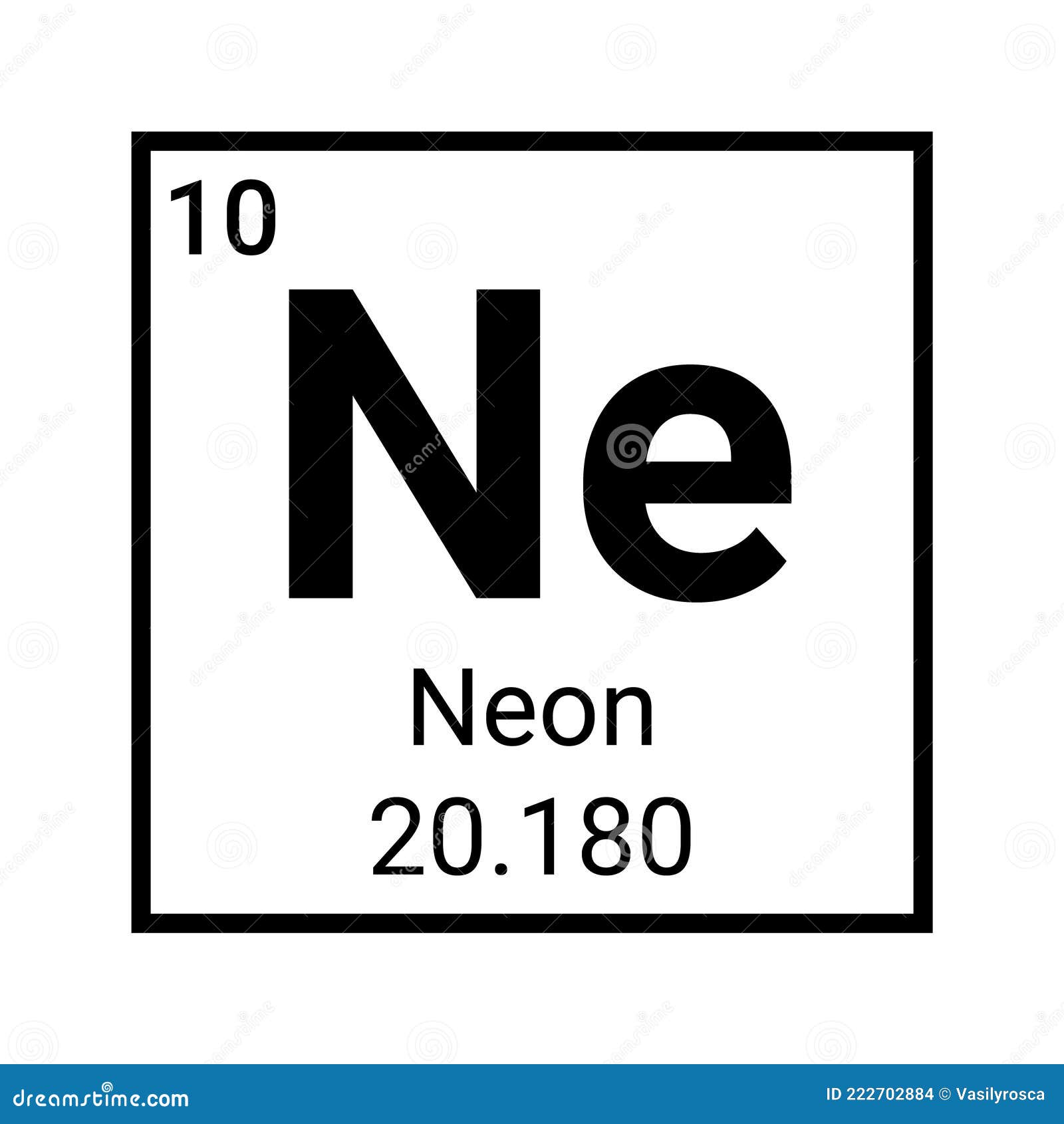 Neon Element Periodic Table Atomic Symbol Neon Chemistry Atom Science