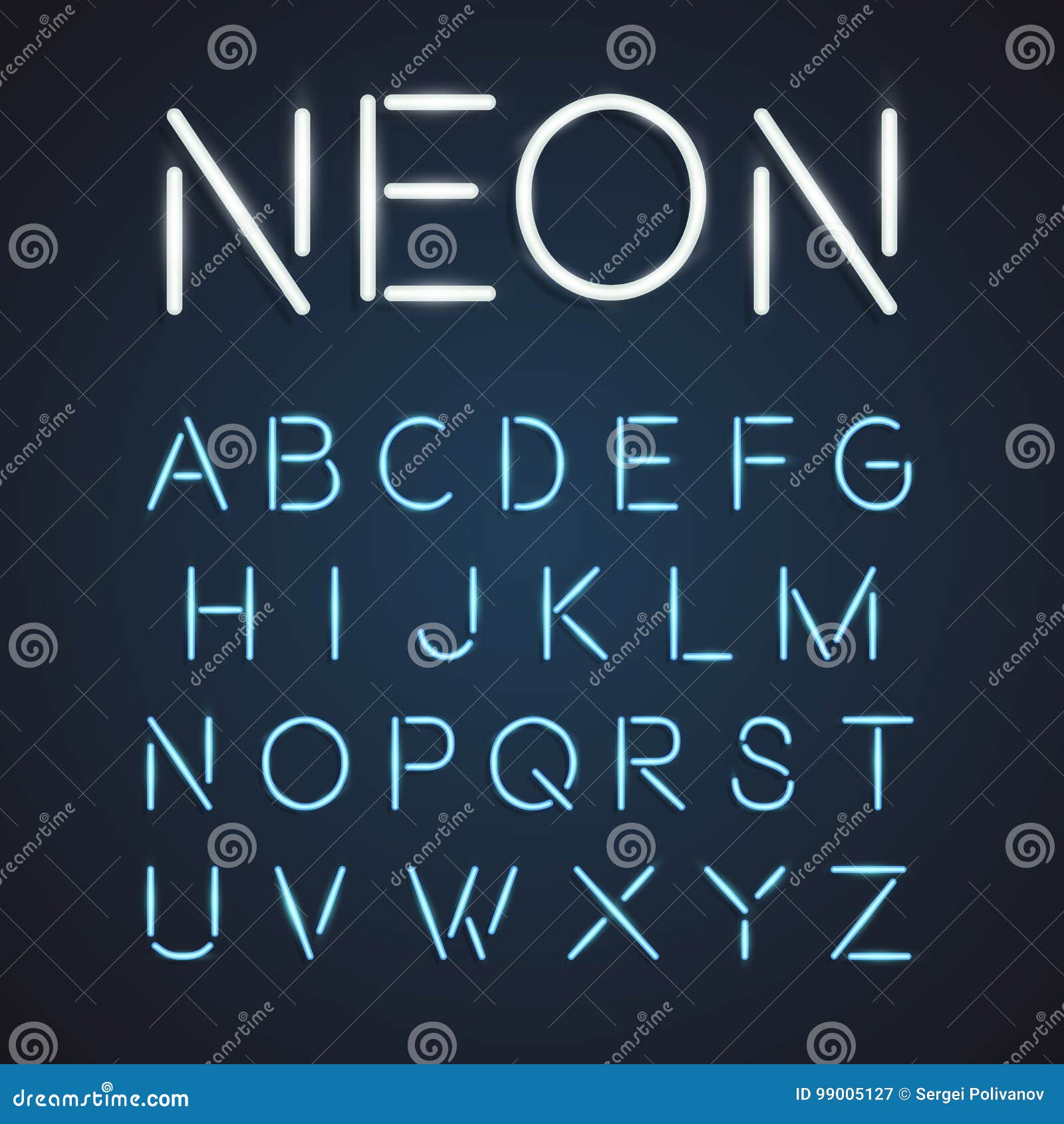 Neon Font City Text, Night Alphabet Stock Vector - Illustration of ...