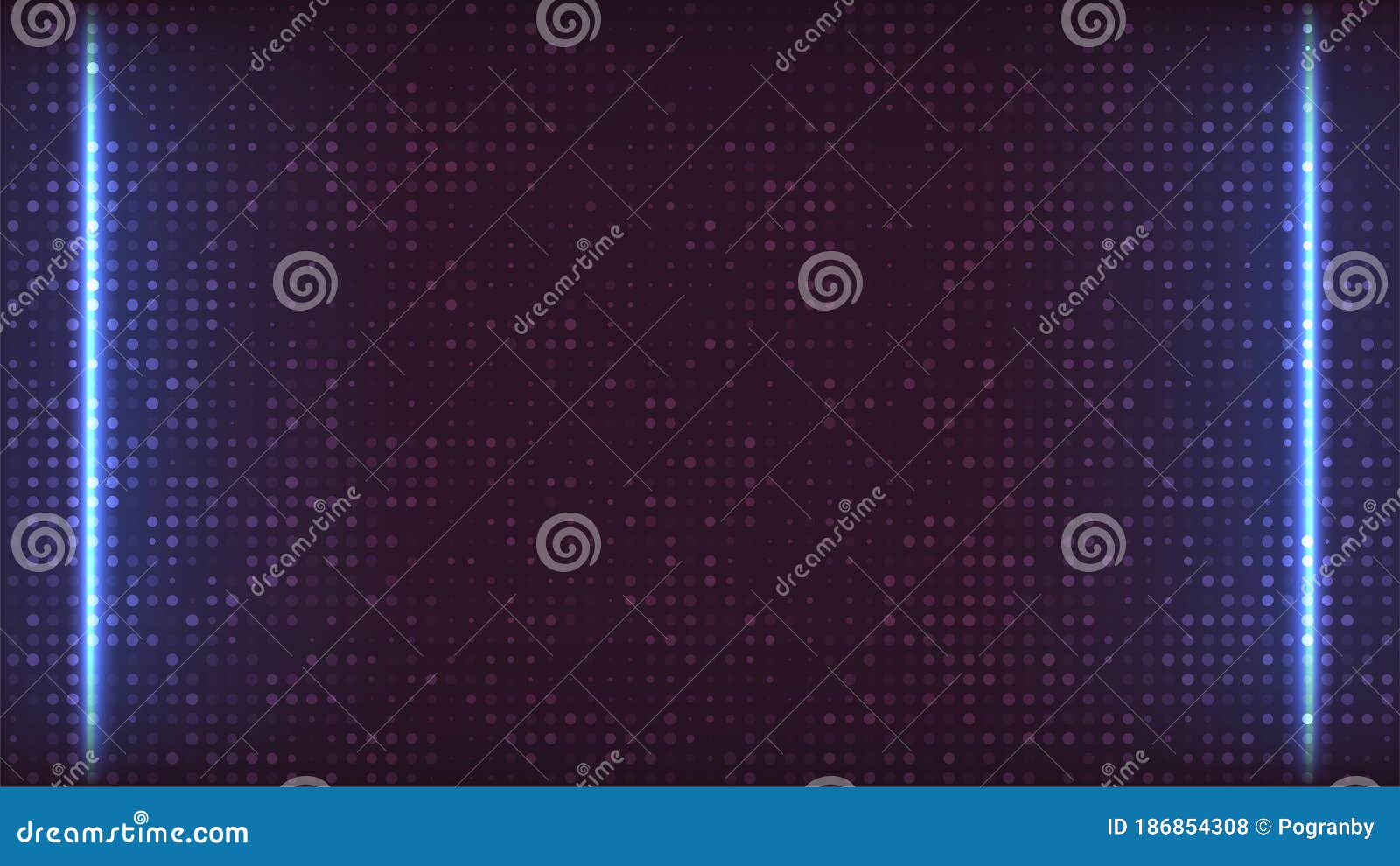 neon futuristic background. dark bakcdrop with vertical straight glowing. random circle pattern. science or sci-fi style