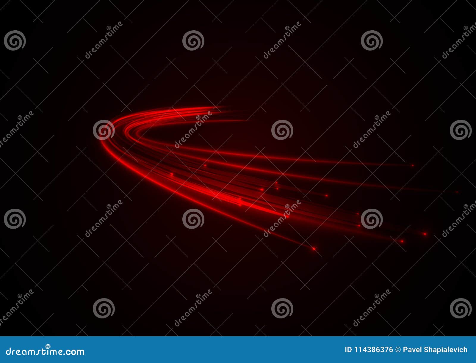 Red Branched Neon Arc with Shadow Stock Illustration - Illustration of ...