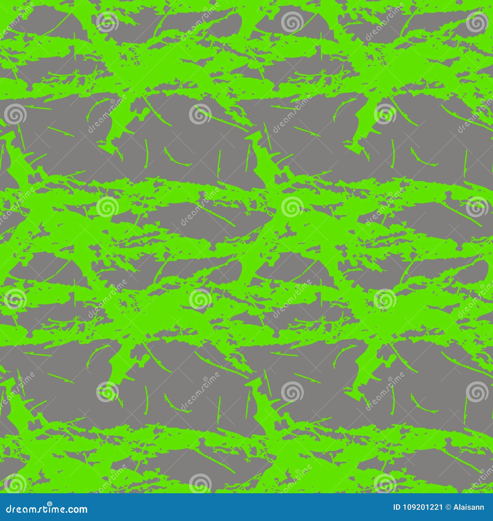 Neon green and gray UFO camouflage is a bright seamless pattern that can be  used as a camo print for clothing and background and backdrop or computer  wallpaper Stock Vector
