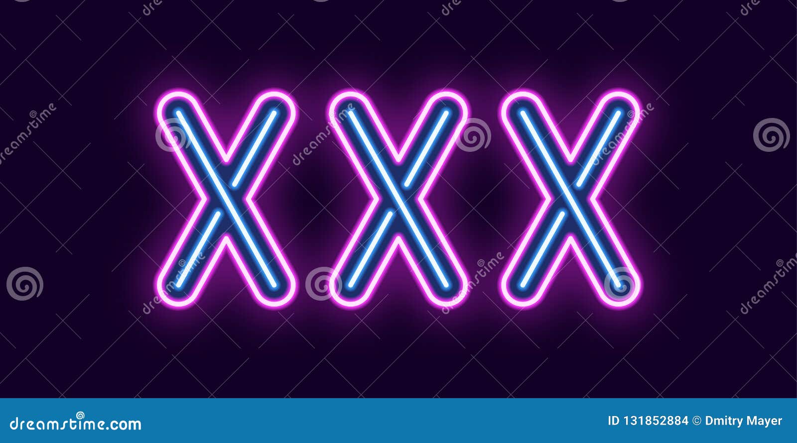 Neon Inscription of XXX. Vector Illustration Stock Vector - Illustration of  graphic, element: 131852884