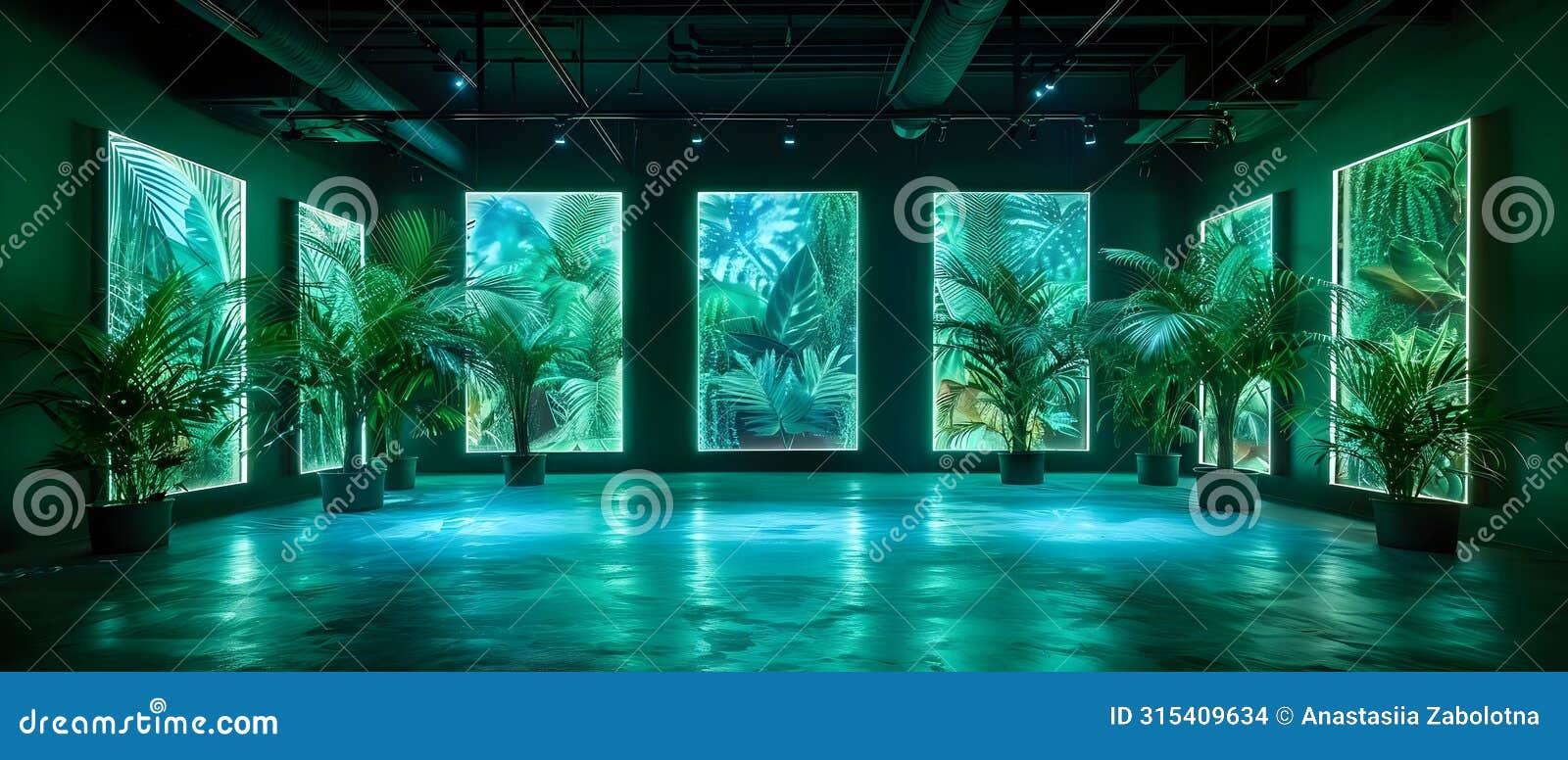 neon jungle: an immersive digital art experience. concept virtual reality, digital artwork,