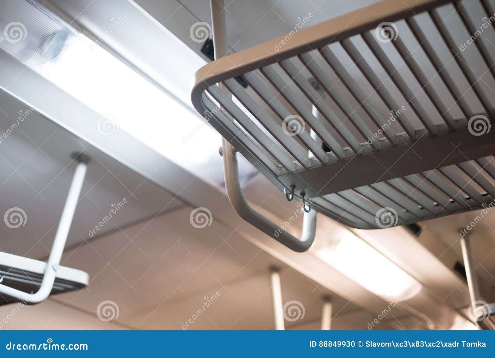 Neon Lamp and Luggage Compartment in the Interior of the Train Stock Photo Image of railway