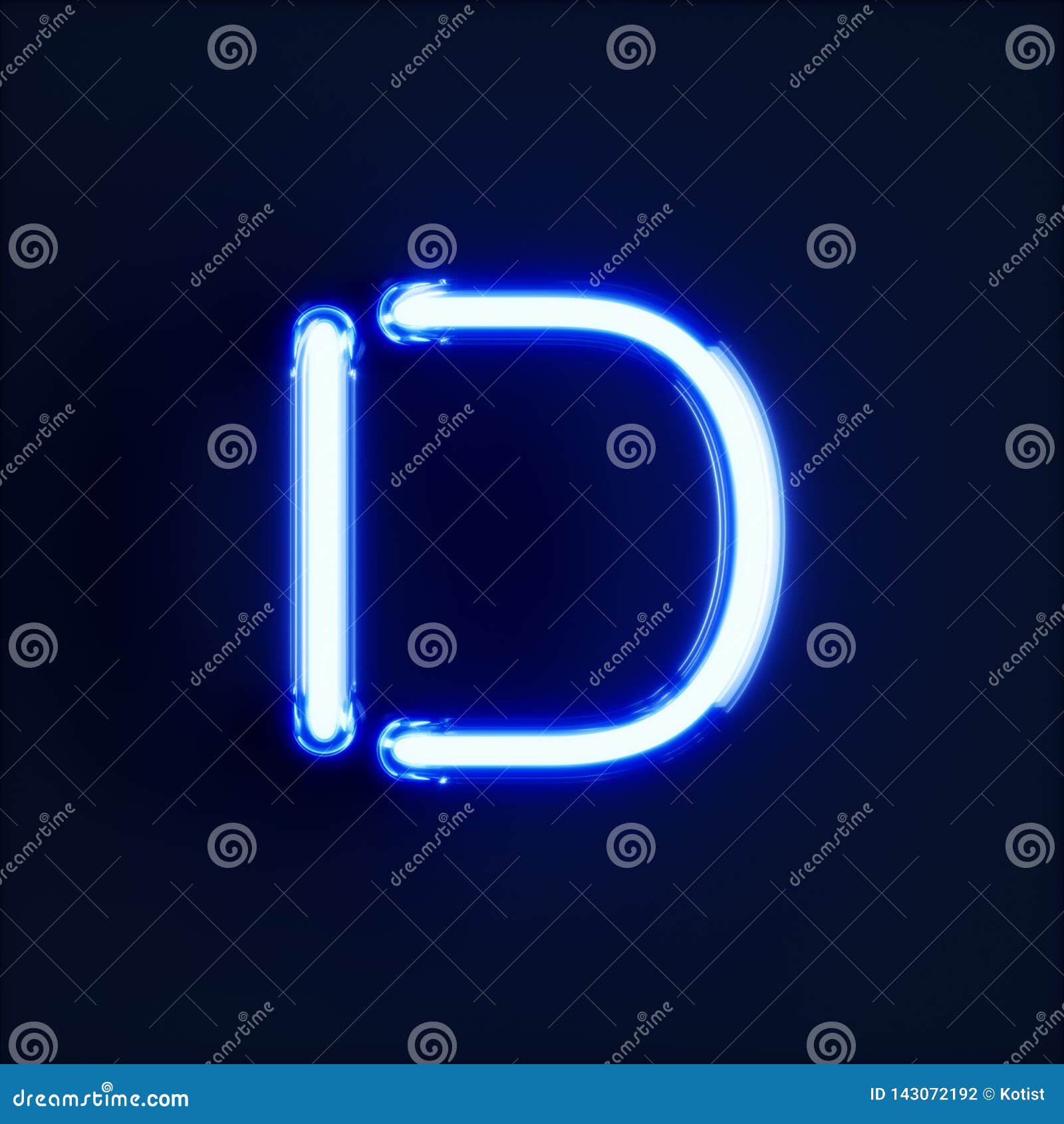 Neon Light Alphabet Character D Font Stock Illustration - Illustration ...
