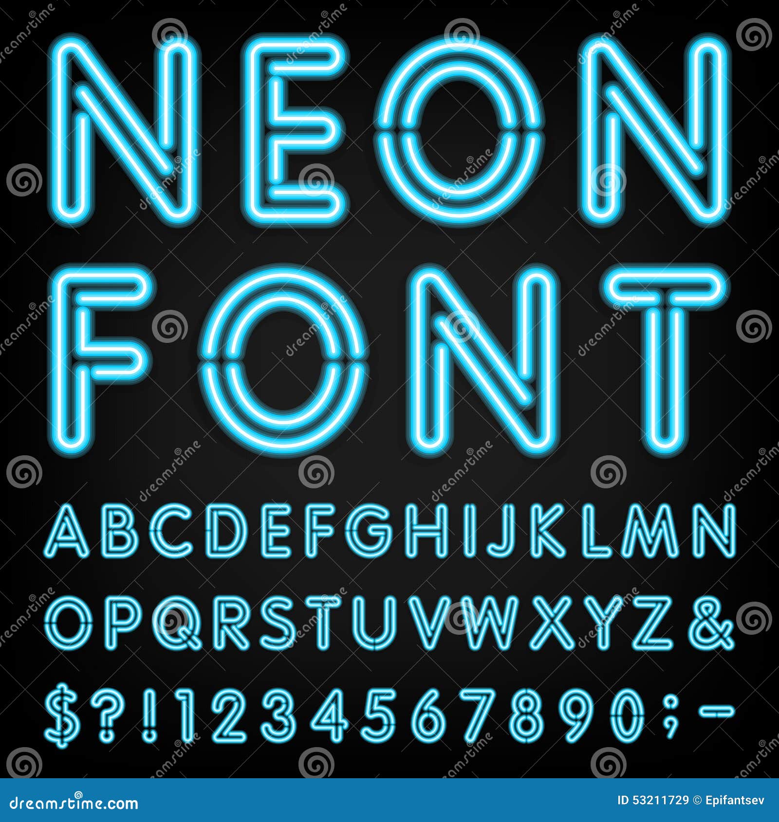 Neon Light Alphabet Vector Font Stock Vector - Illustration of letters ...