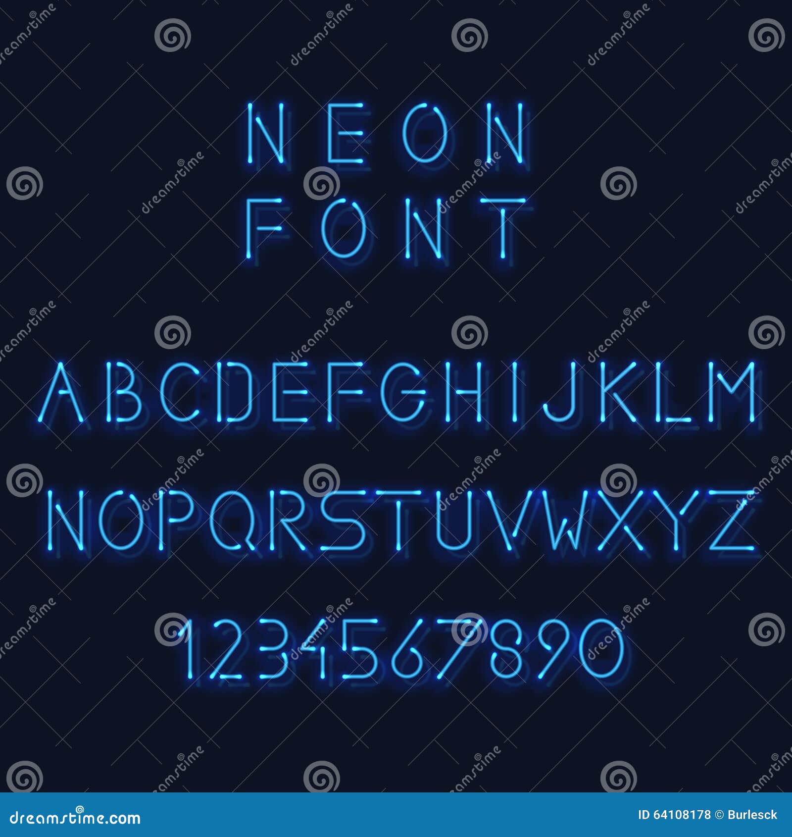 Neon Light Alphabet. Vector Letters and Number Stock Vector ...
