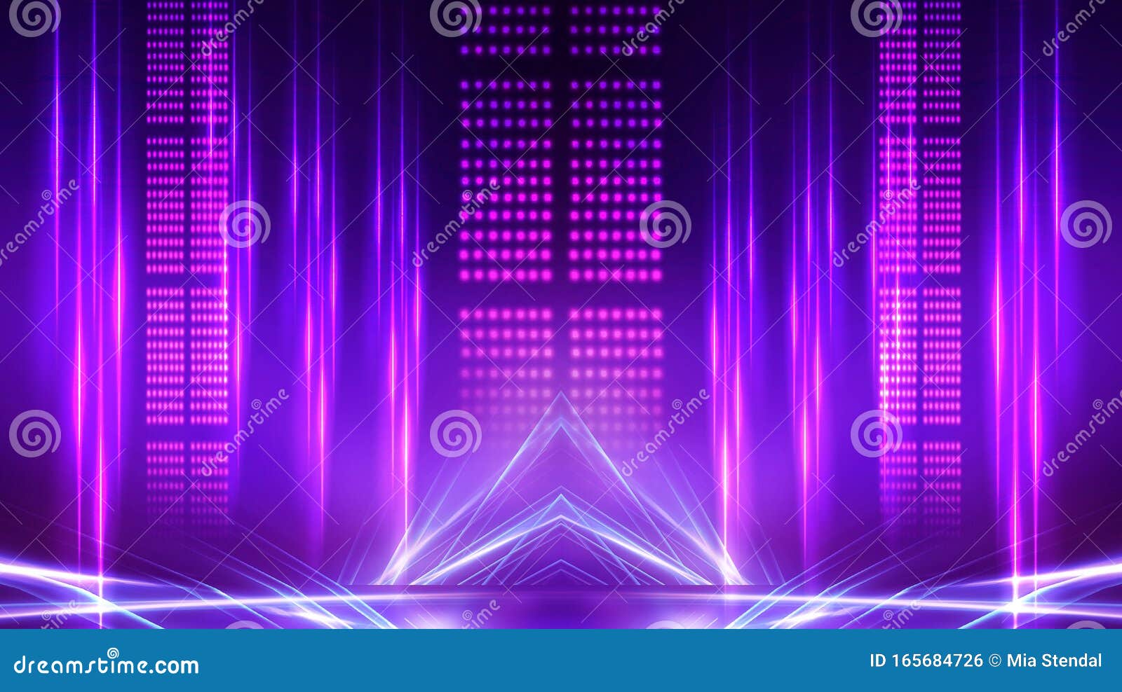 Neon Light. Background of Empty Show Scene. Empty Dark Modern Abstract Neon  Background Stock Illustration - Illustration of hall, diodes: 165684726