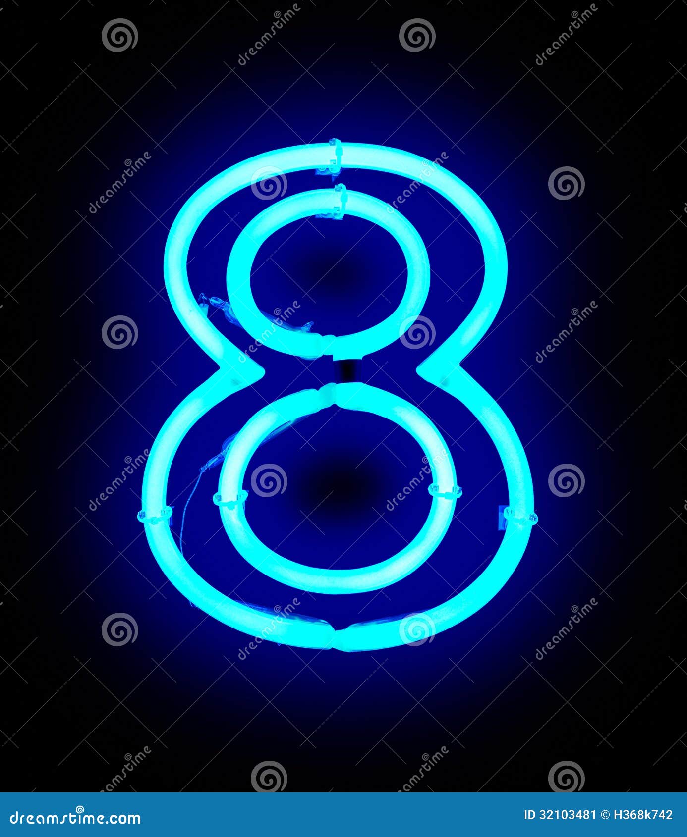 Neon Light Number 8 Stock Image Image 32103481