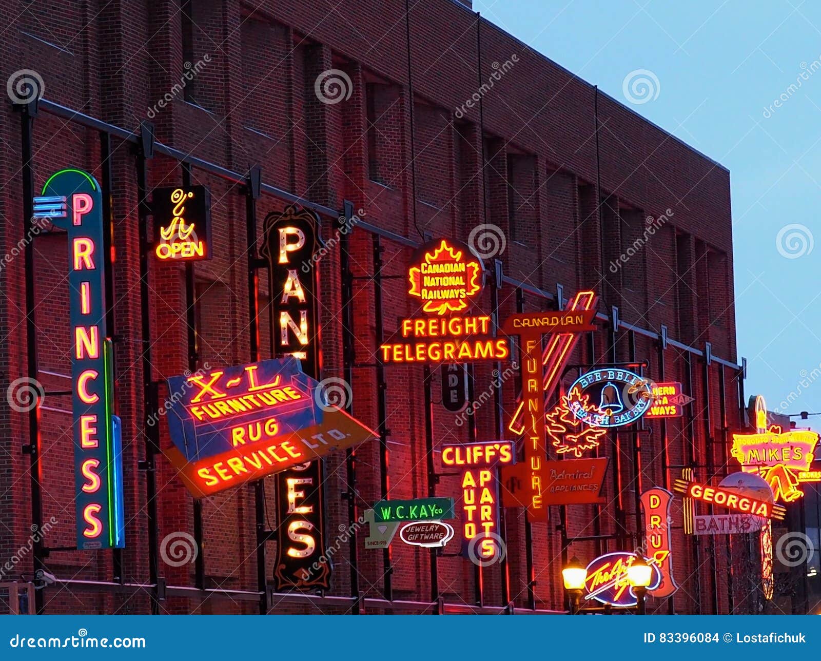 Neon Light Signage in Edmonton Alberta Editorial Stock Image Image of